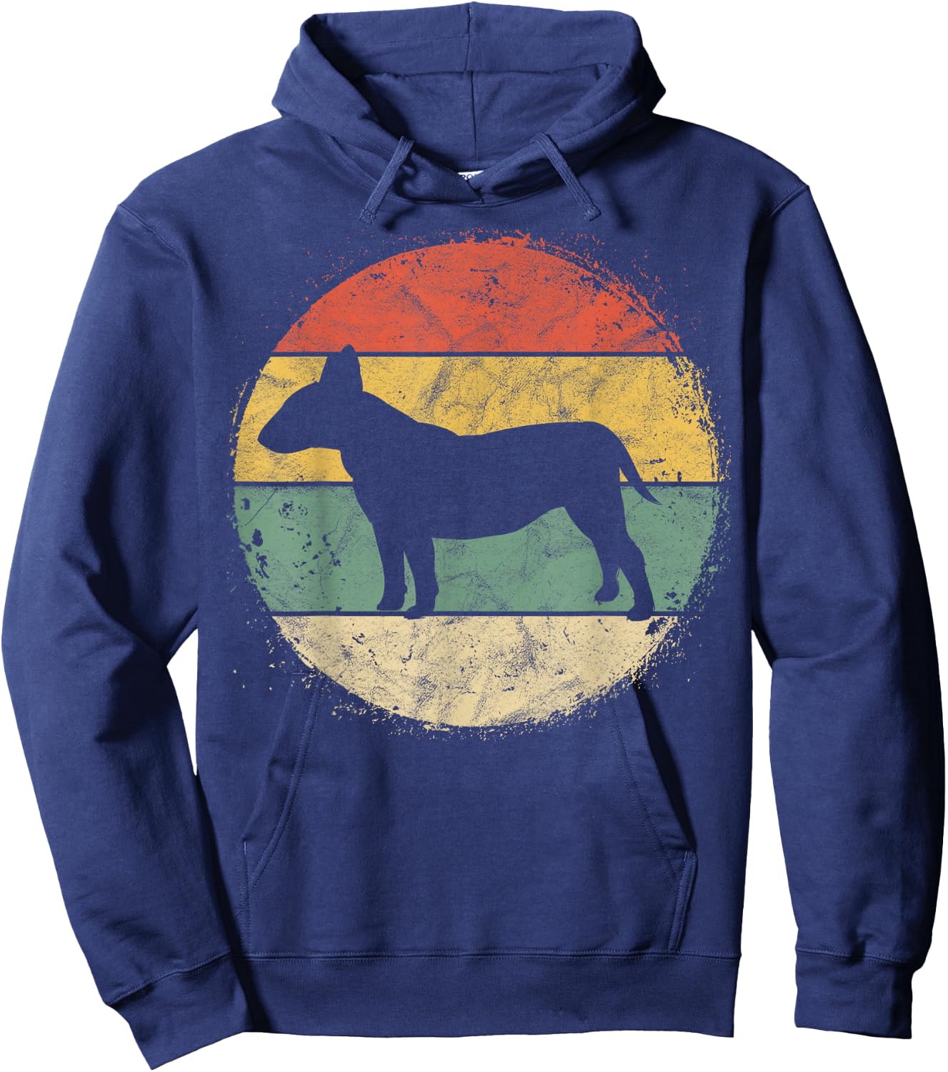 Circular Retro Bull Terrier Owner Bully Parents Dog Mom Hoodie - Hoodie | Navy