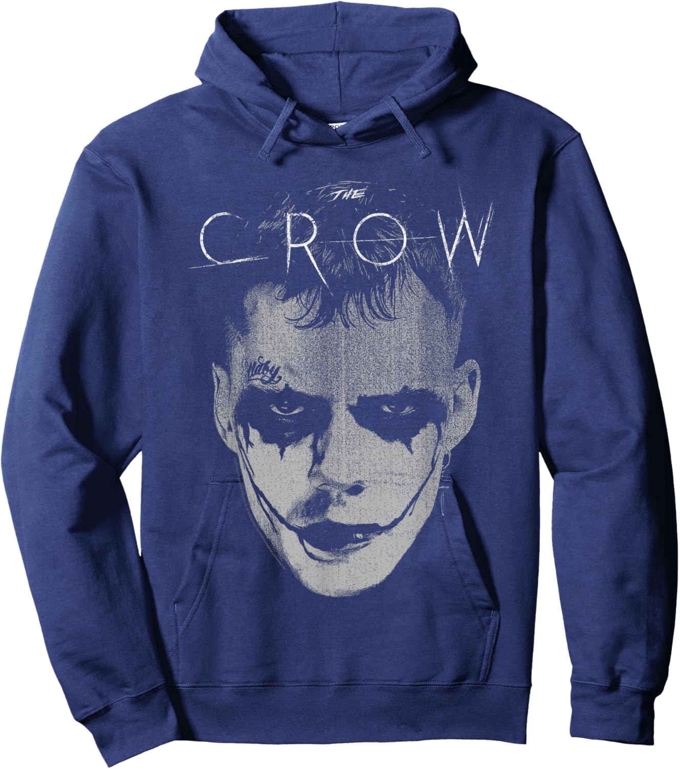 The Crow Official -Adults - Black - Small - Short Sleeve - - Modern - Movie-Themed - Letter Print Hoodie - Hoodie | Navy
