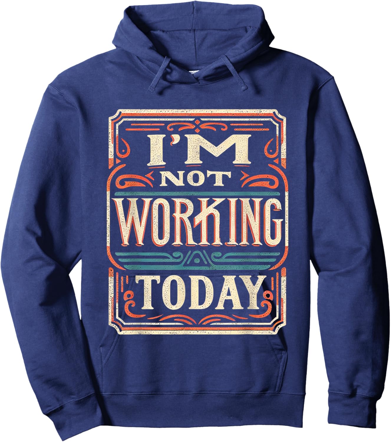Employee FH -Adult - Home Theme Letter Print - Black - Small - Short Sleeve Hoodie - Hoodie | Navy