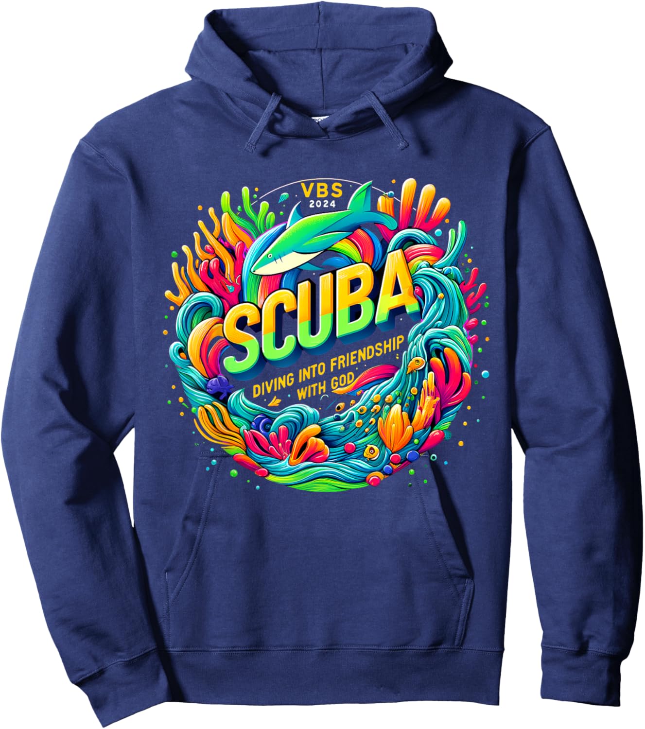 Scuba Diving Into Friendship with God Christian VBS 2026 Hoodie - Hoodie | Navy