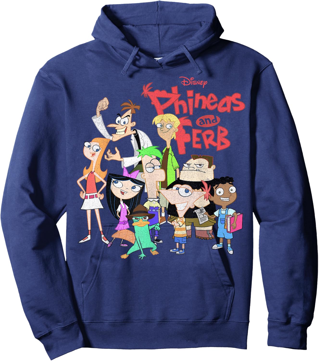 Disney Phineas and Ferb The Group Logo Small Hoodie - Hoodie | Navy
