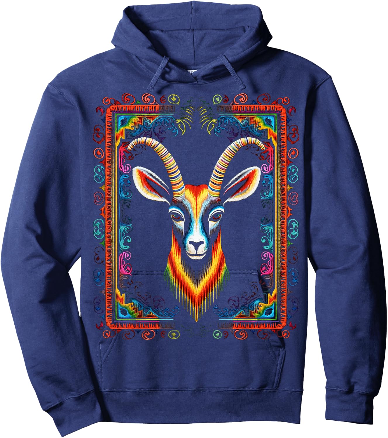 Deer Abstract Art Colorful Animal Abstract Graphic Deer Hoodie - Hoodie | Navy