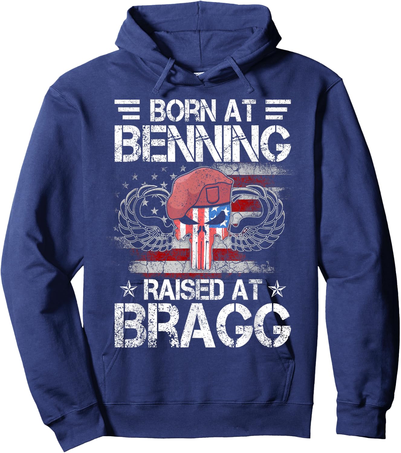 Born At Ft Benning Raised Fort Bragg Airborne, Veterans Day Hoodie - Hoodie | Navy
