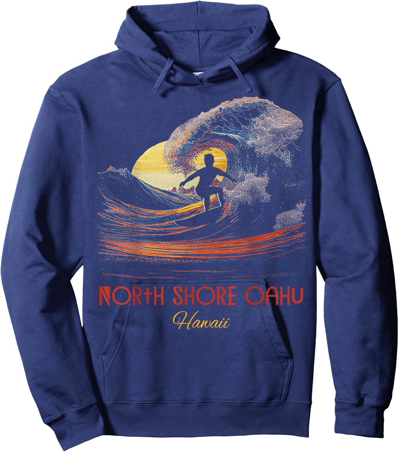 North Shore Oahu Hawaii Hoodie - Hoodie | Navy