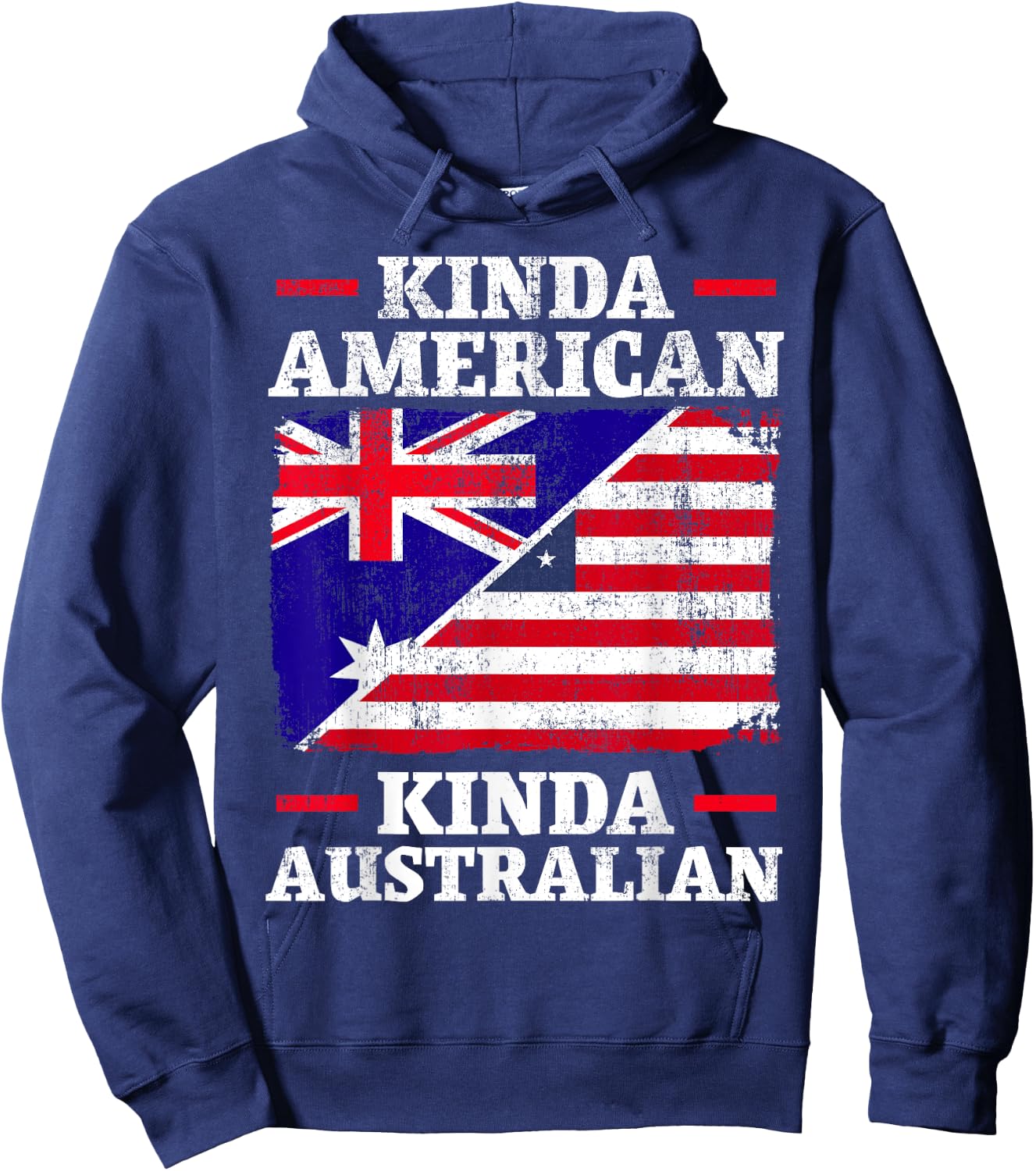 Kinda American Kinda Australian America Australia USA Hoodie - Hoodie | Navy