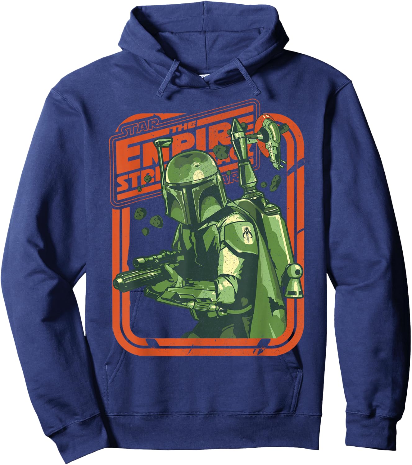 Star Wars The Empire Strikes Back Boba Fett Modern Portrait Hoodie - Hoodie | Navy