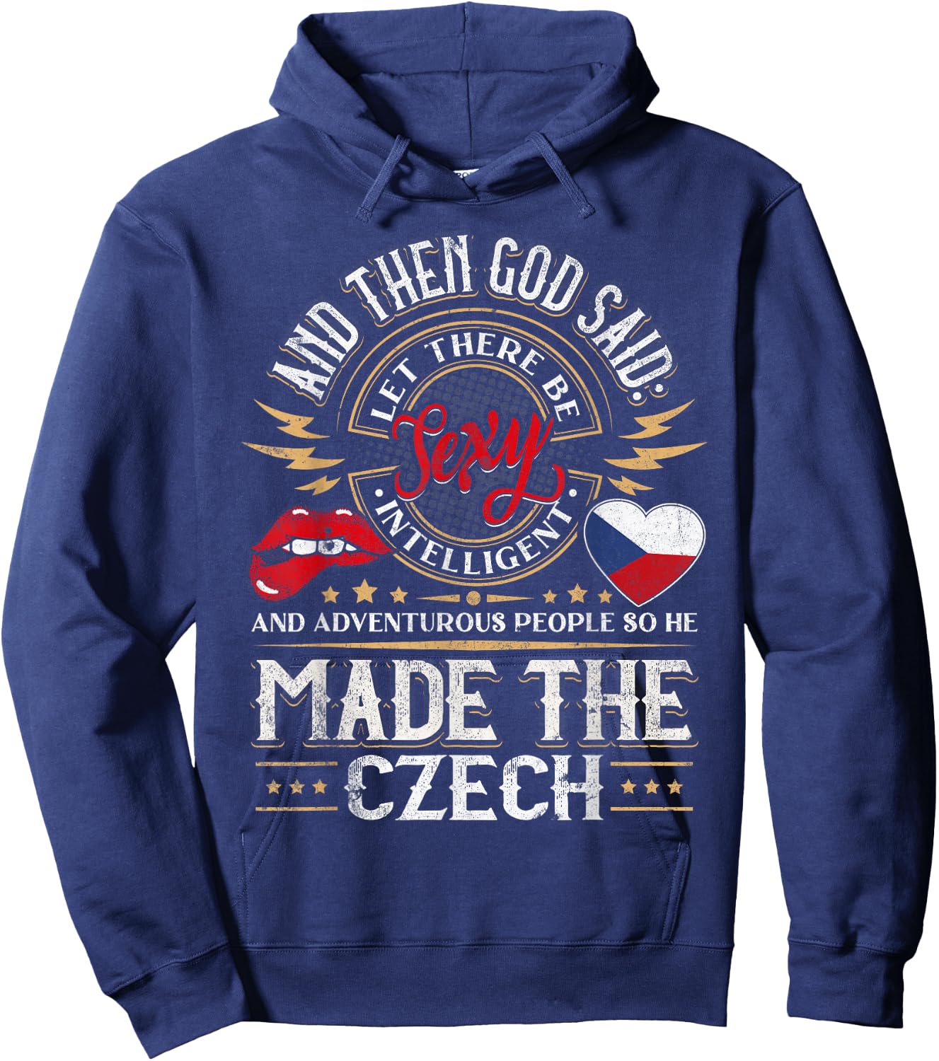 Czech Republic Flag Souvenirs for Czechs Men & Women Hoodie - Hoodie | Navy