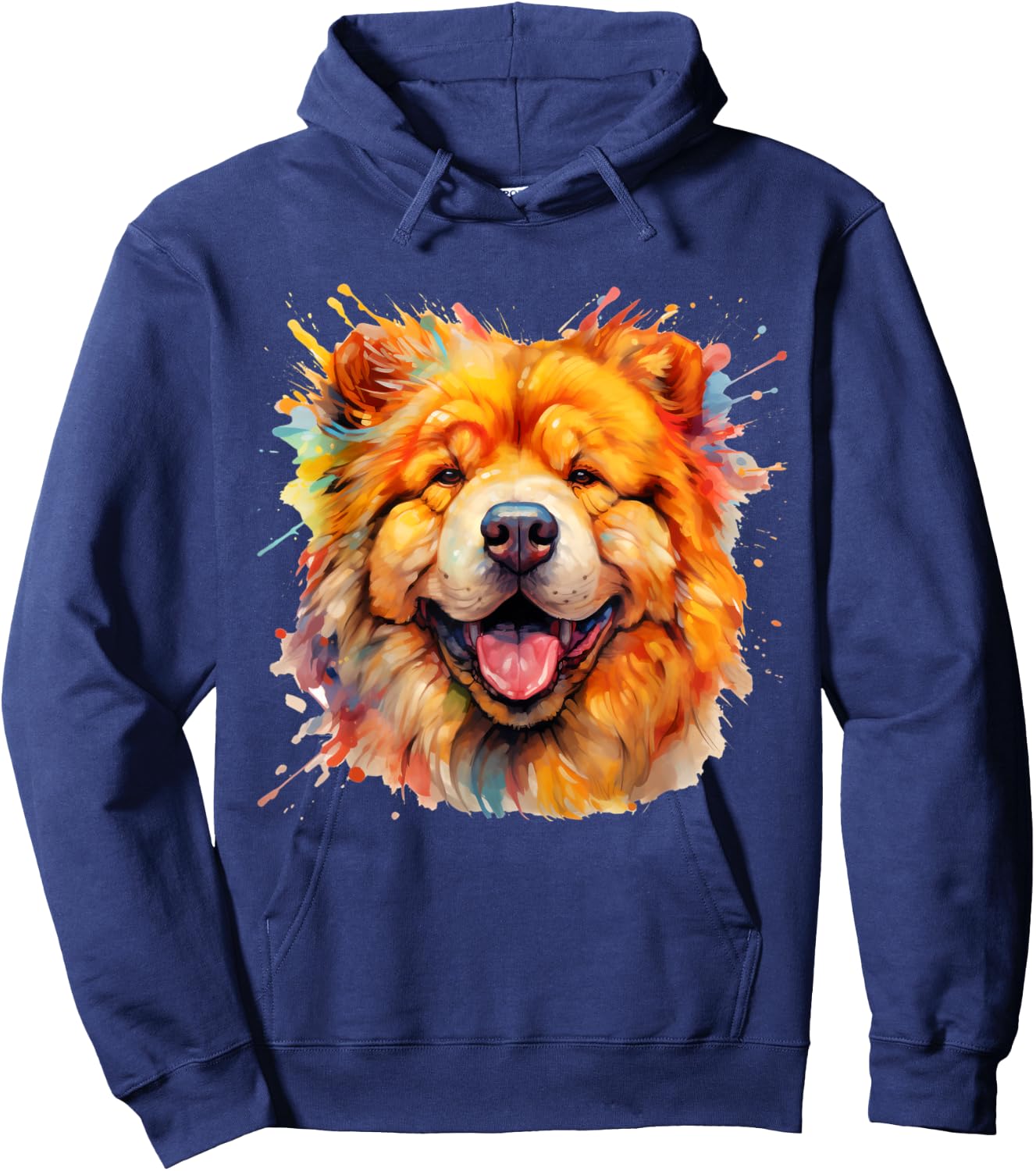 Chow Portrait | Portrait Colour Artwork Hoodie - Hoodie | Navy