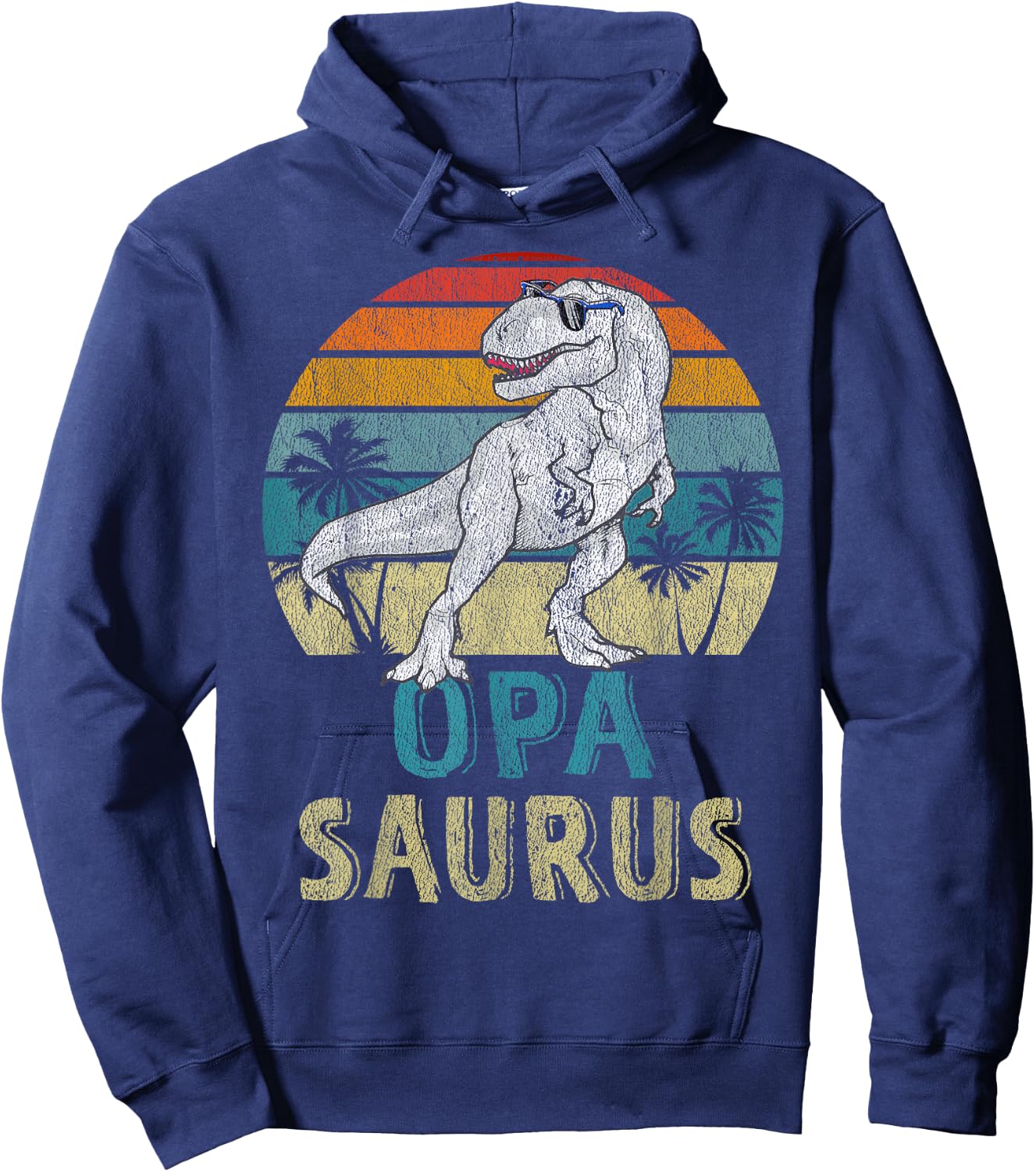 Opasaurus T Rex Dinosaur Opa Saurus Family Matching Hoodie - Hoodie | Navy