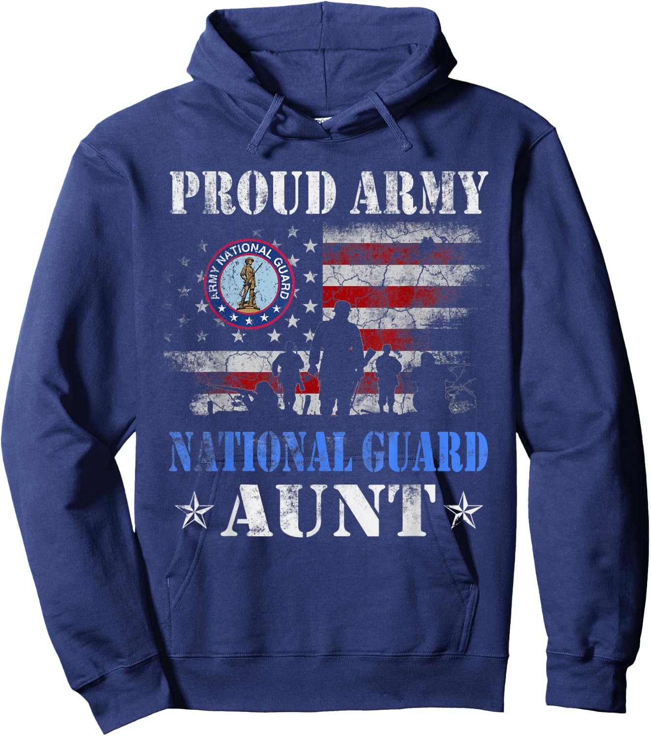 Proud Army National Guard Aunt T shirt Veterans Day Gift Hoodie - Hoodie | Navy