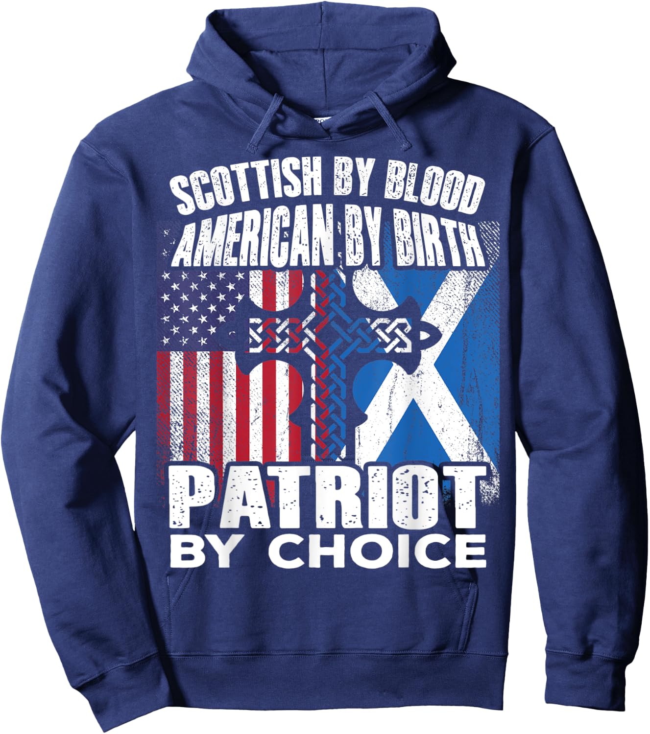 Scottish By Blood American By Birth Patriot By Choice Hoodie - Hoodie | Navy
