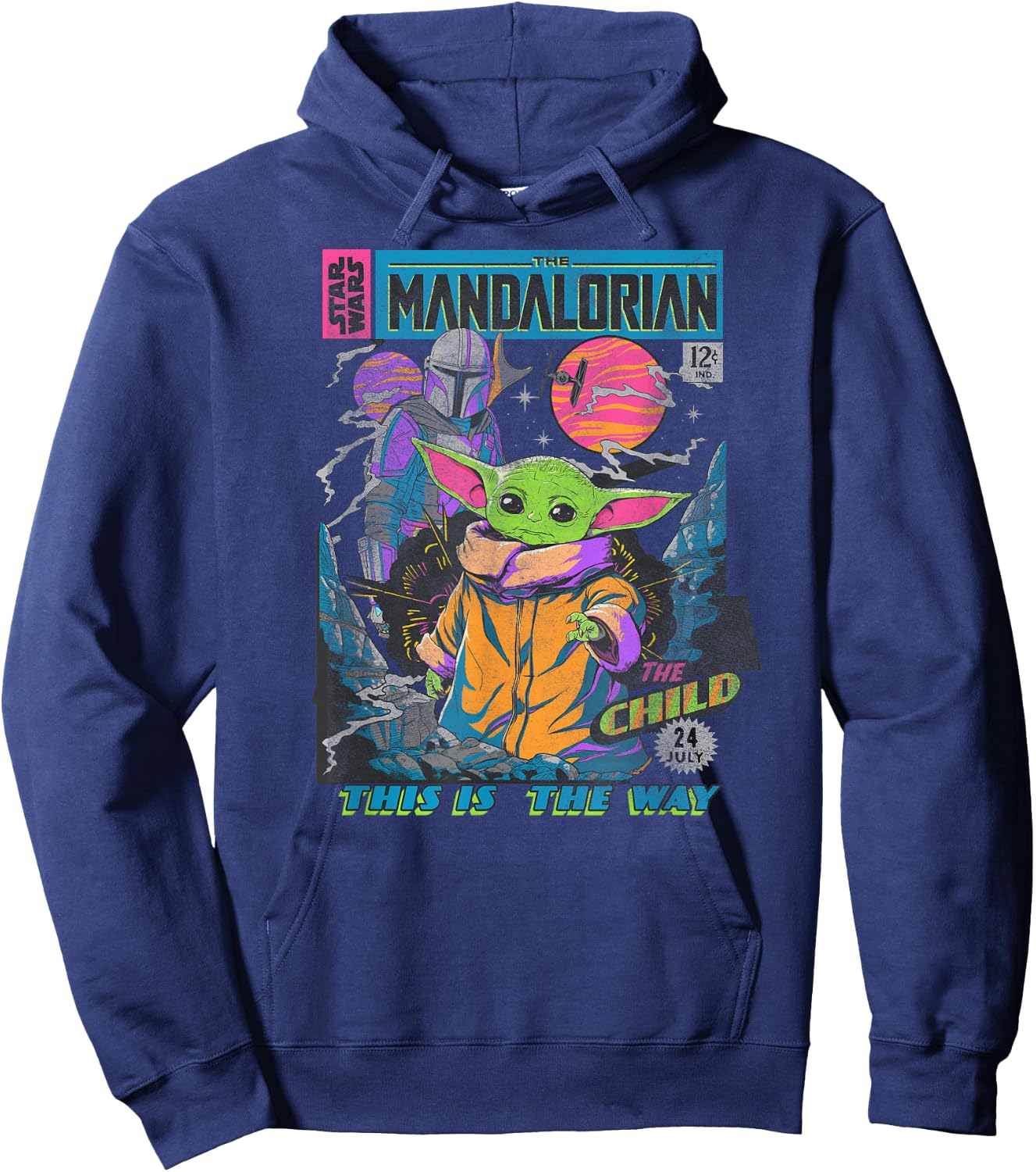 Star Wars: The Mandalorian The Child Comic Book Hoodie - Hoodie | Navy