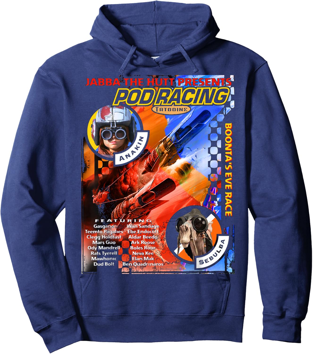 Star Wars Jabba Presents Podracing Poster Hoodie - Hoodie | Navy