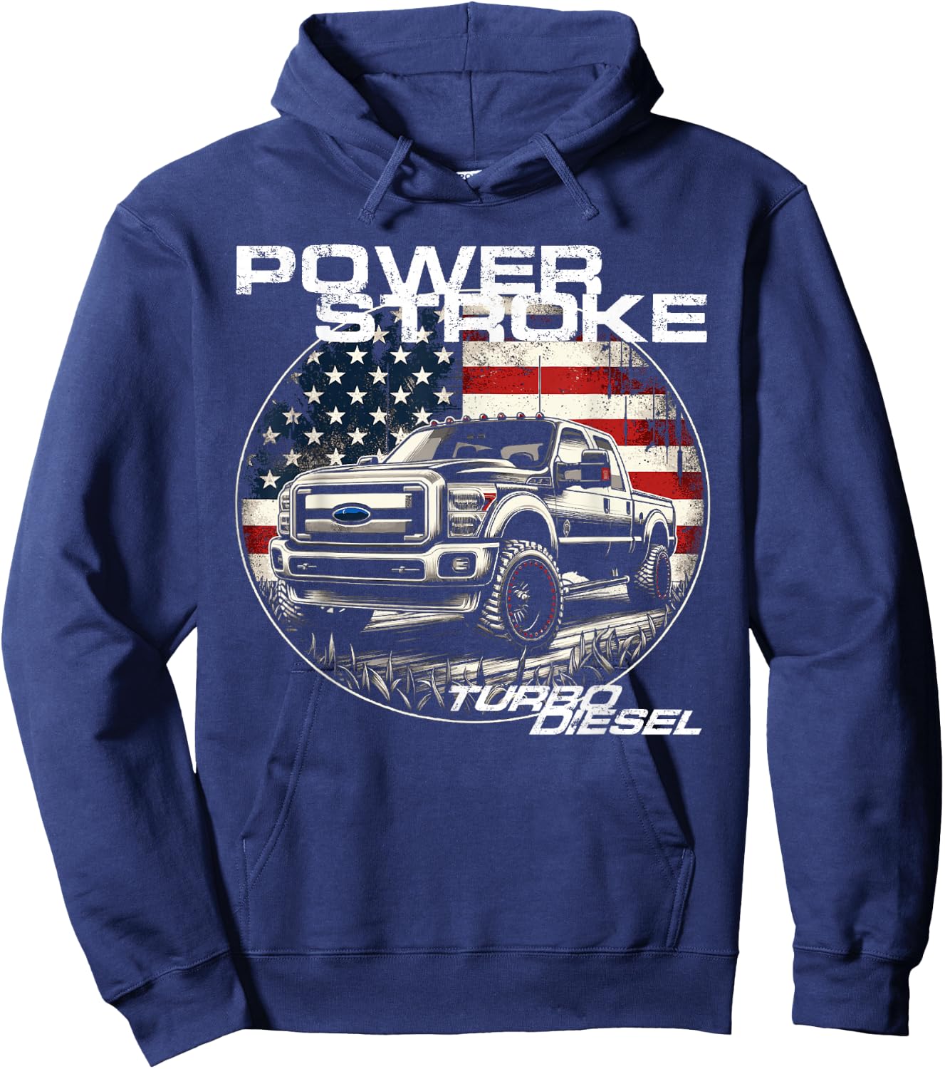 Diesel Power Stroke Truck 6.7 Coal Rolling Diesel Power Hoodie - Hoodie | Navy