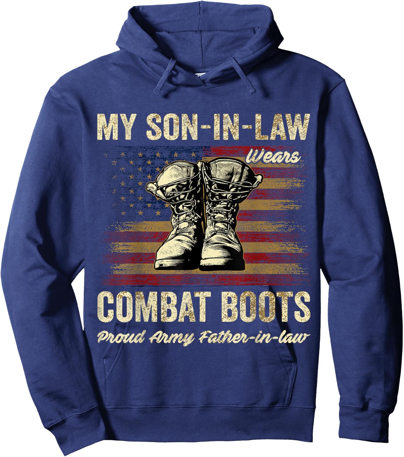 My Son-in-law Wears Combat Boots Proud Army Father-in-law Hoodie - Hoodie | Navy