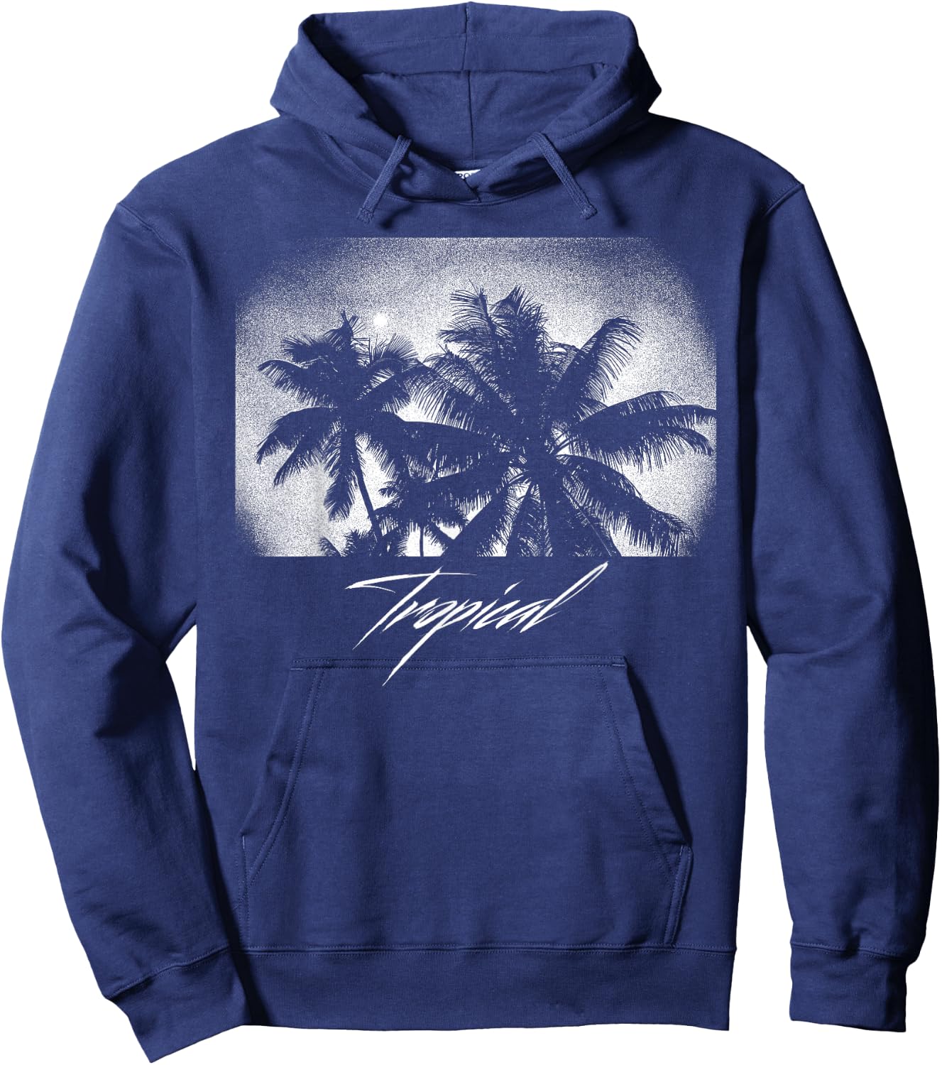 Palm Tree Silhouette Tree design, Vintage Graphic gift Hoodie - Hoodie | Navy