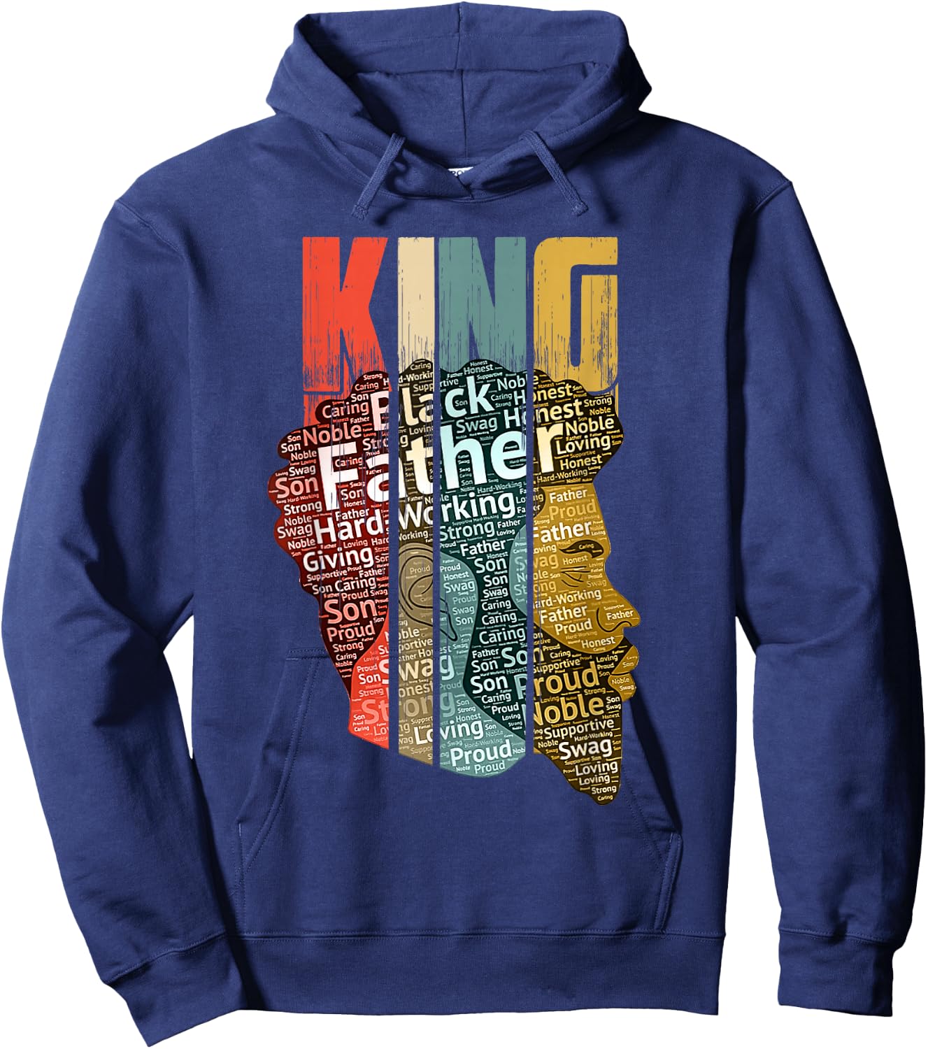 Strong Black King t Shirt African American Natural Afro Hoodie - Hoodie | Navy