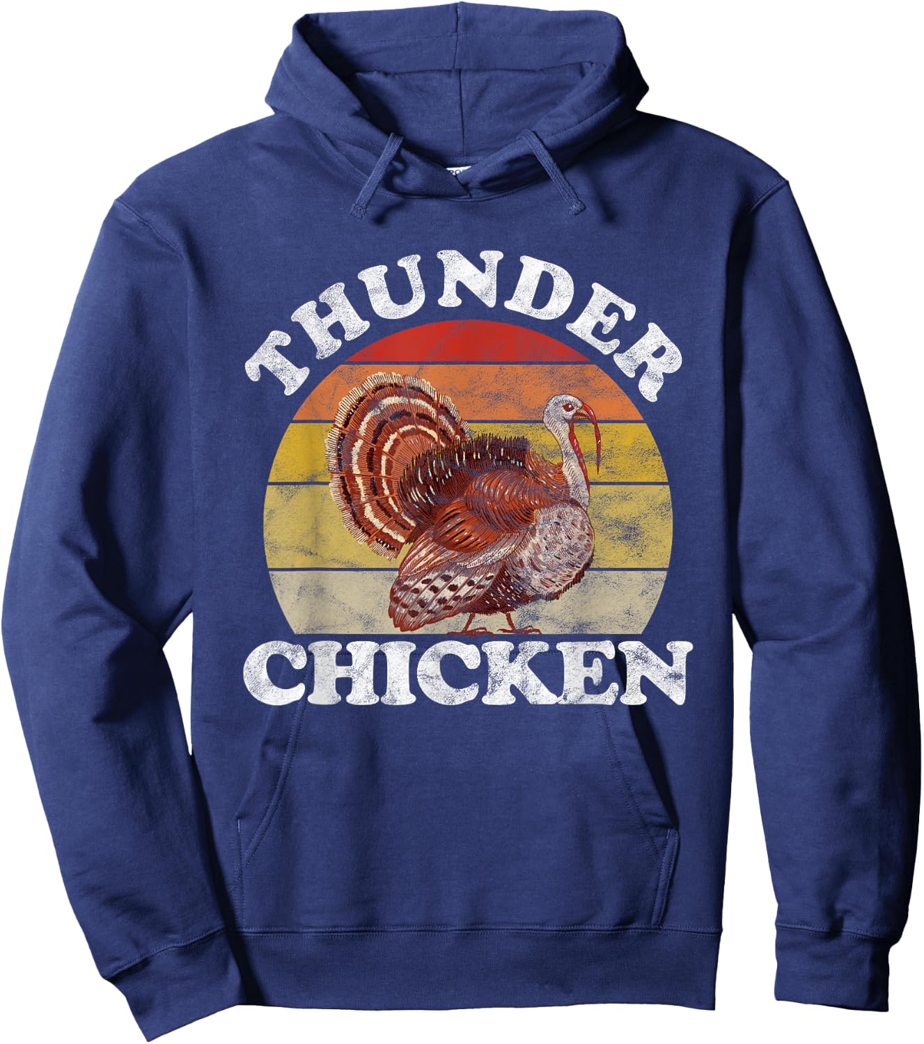 Vintage Thunder Chicken Turkey Fowl Hunting Hunter Hoodie - Hoodie | Navy