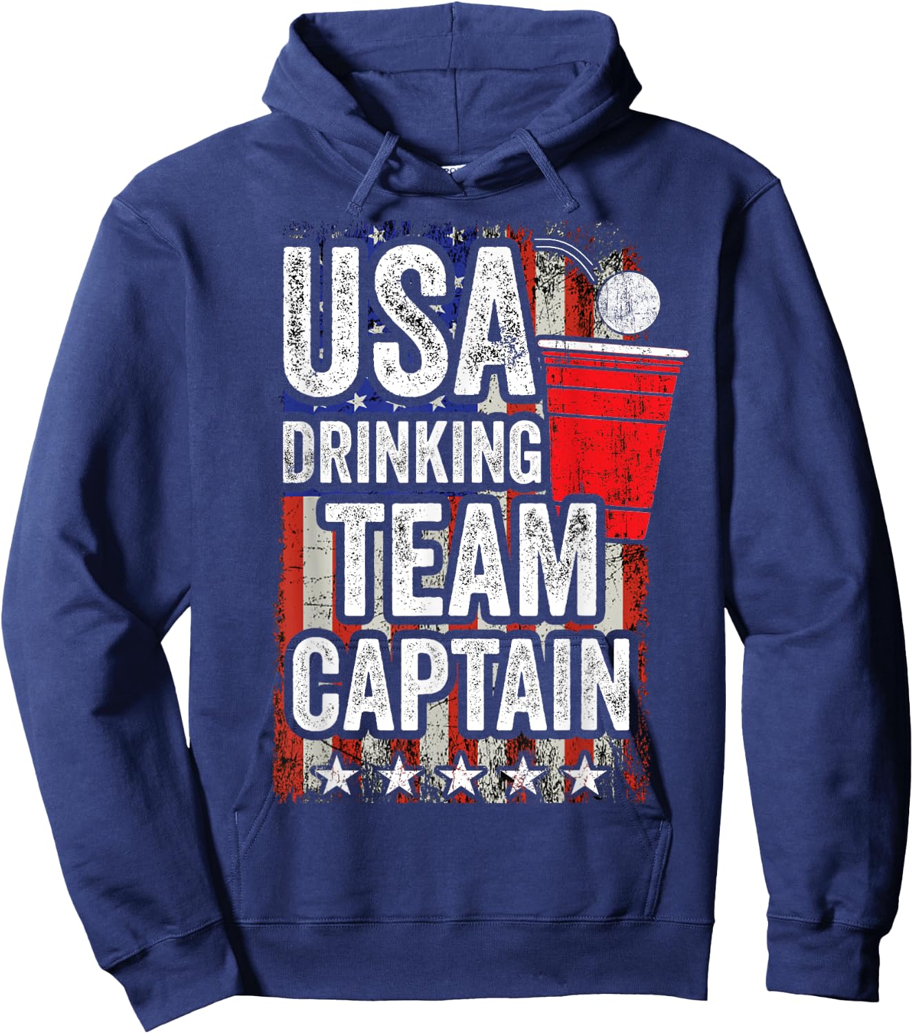 USA Drinking Team Captain Funny Drinking Game Party Hoodie - Hoodie | Navy