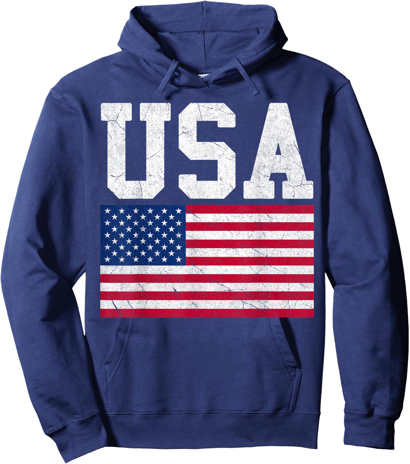 American Flag USA Patriotic Women Men Boys Girls July 4th US Hoodie - Hoodie | Navy