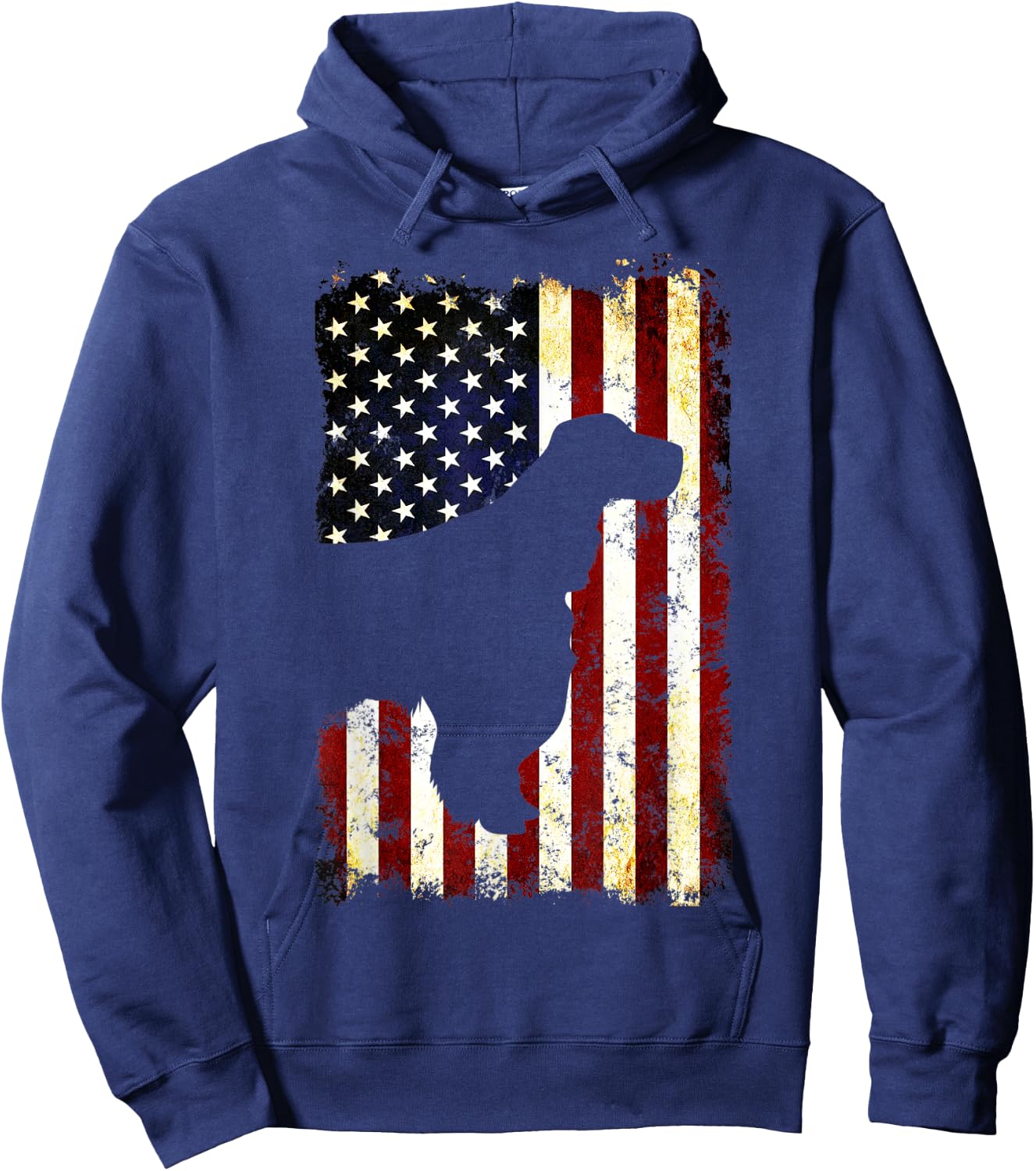 English Springer Spaniel Silhouette American Flag Women Men Hoodie - Hoodie | Navy