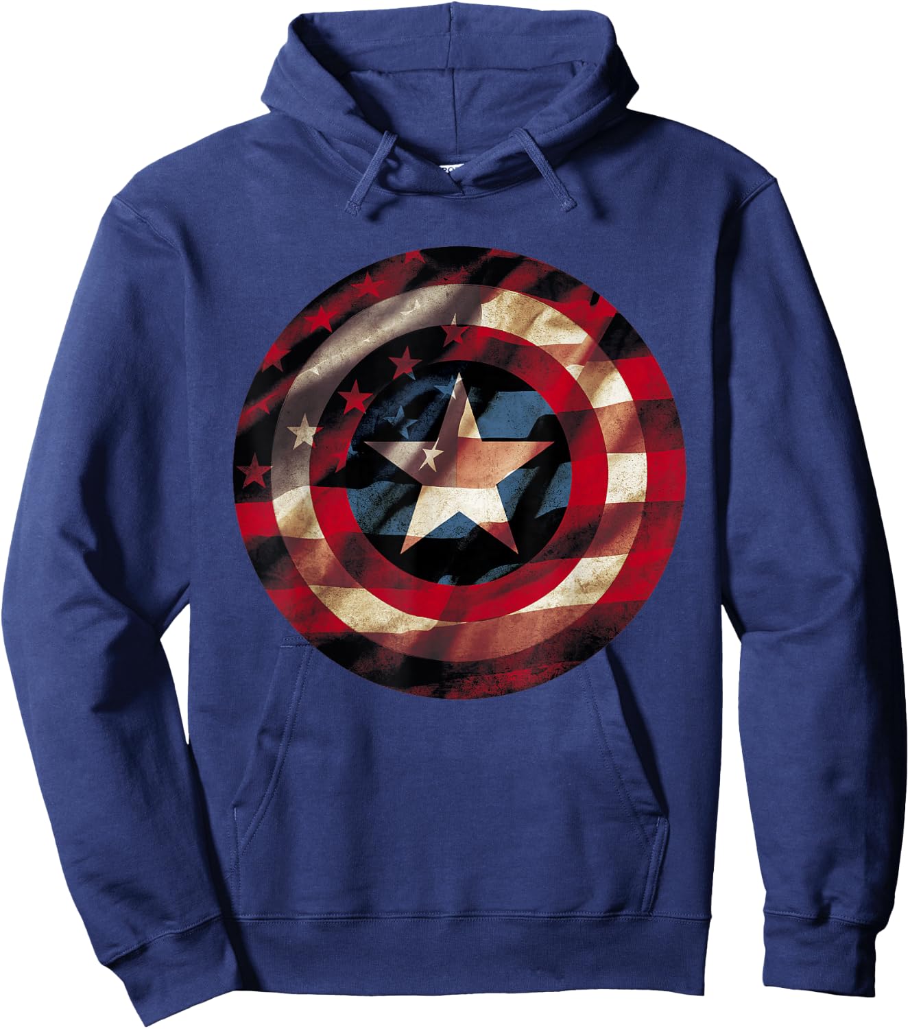 Marvel Captain America Avengers Shield Flag Hoodie - Hoodie | Navy