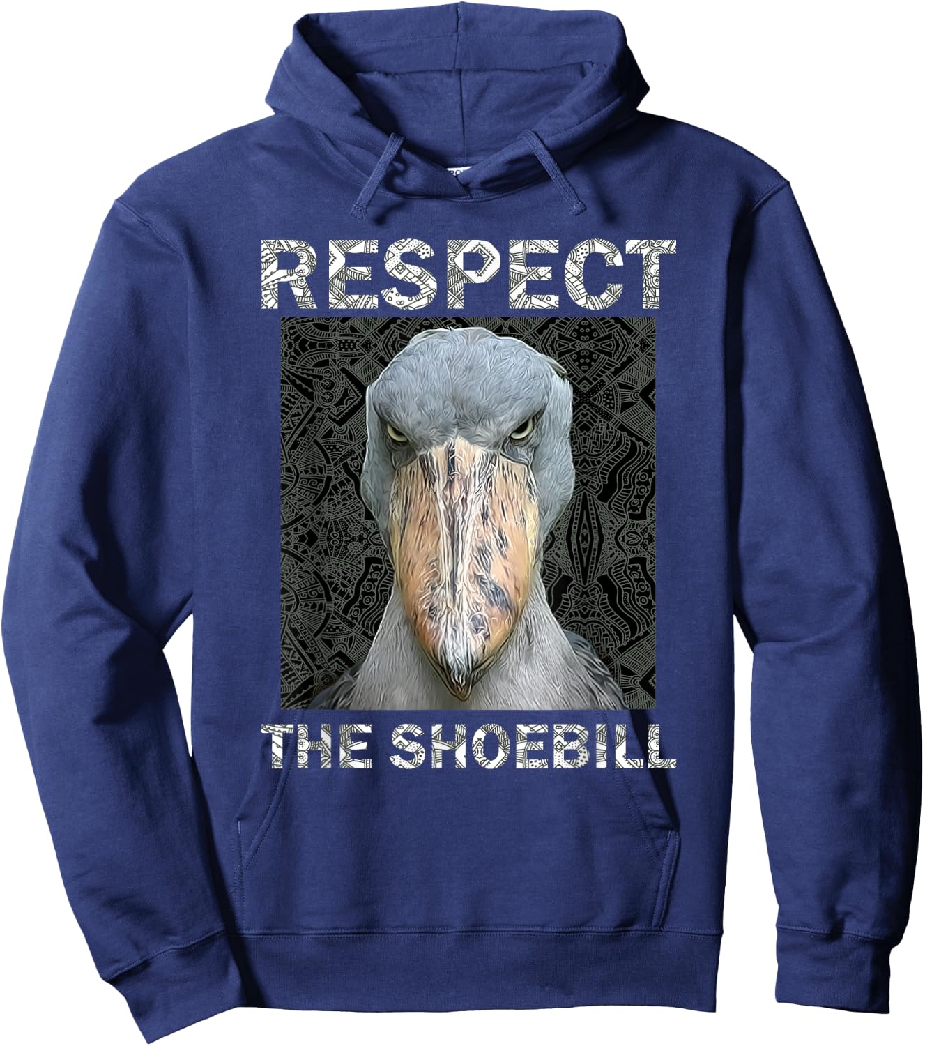 Respect The Shoebill African Bird Aztec Mayan Bird Lover Hoodie - Hoodie | Navy