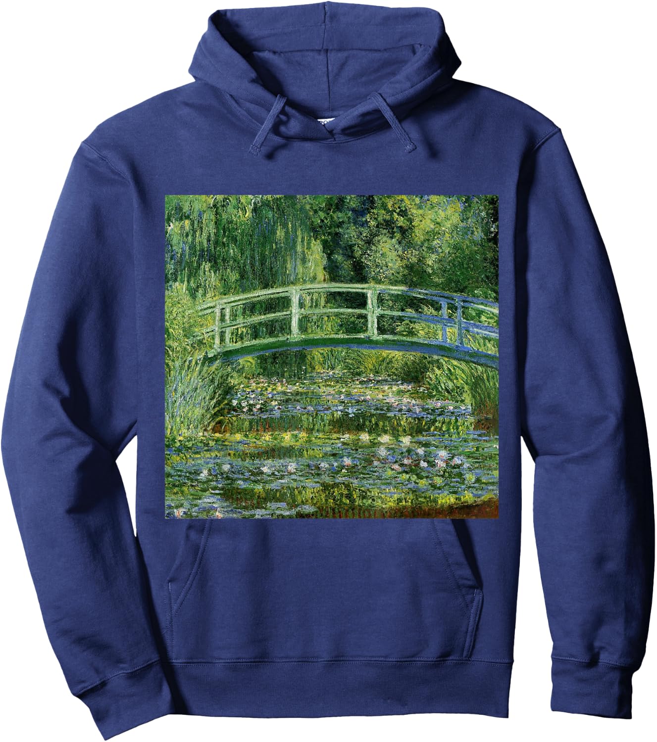 Monets Water Lilies and Japanese Bridge Hoodie - Hoodie | Navy