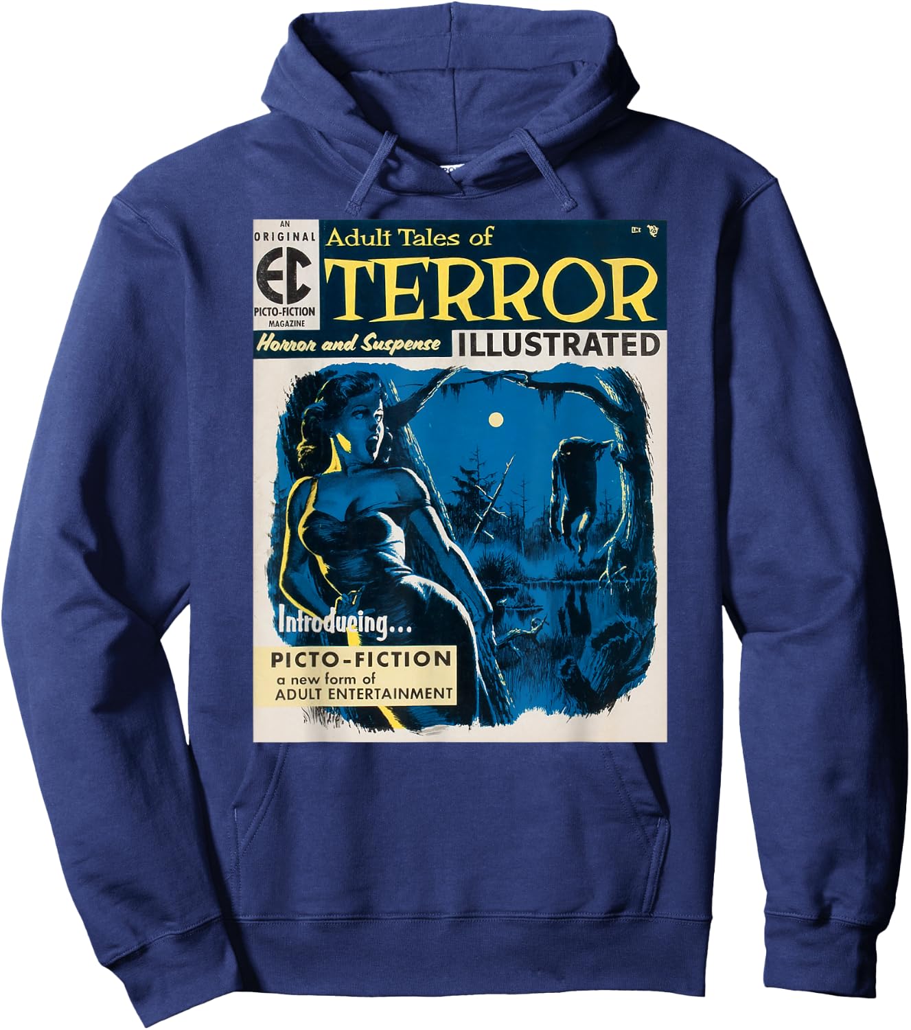 Horror Movie Vintage Pinup Girl Halloween Monster Sexy Art Hoodie - Hoodie | Navy