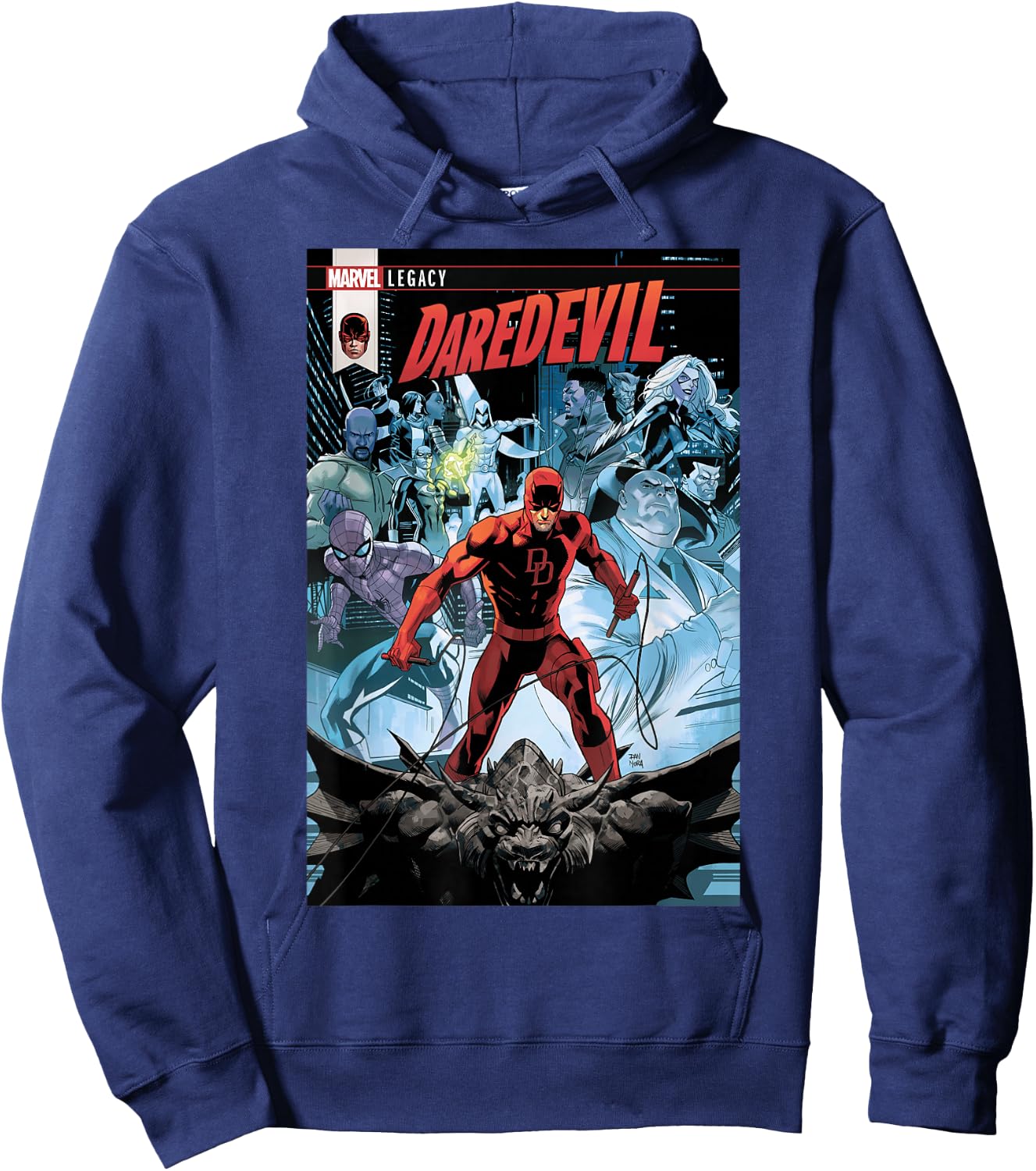 Marvel Daredevil Legacy Comic Cover Small Hoodie - Hoodie | Navy