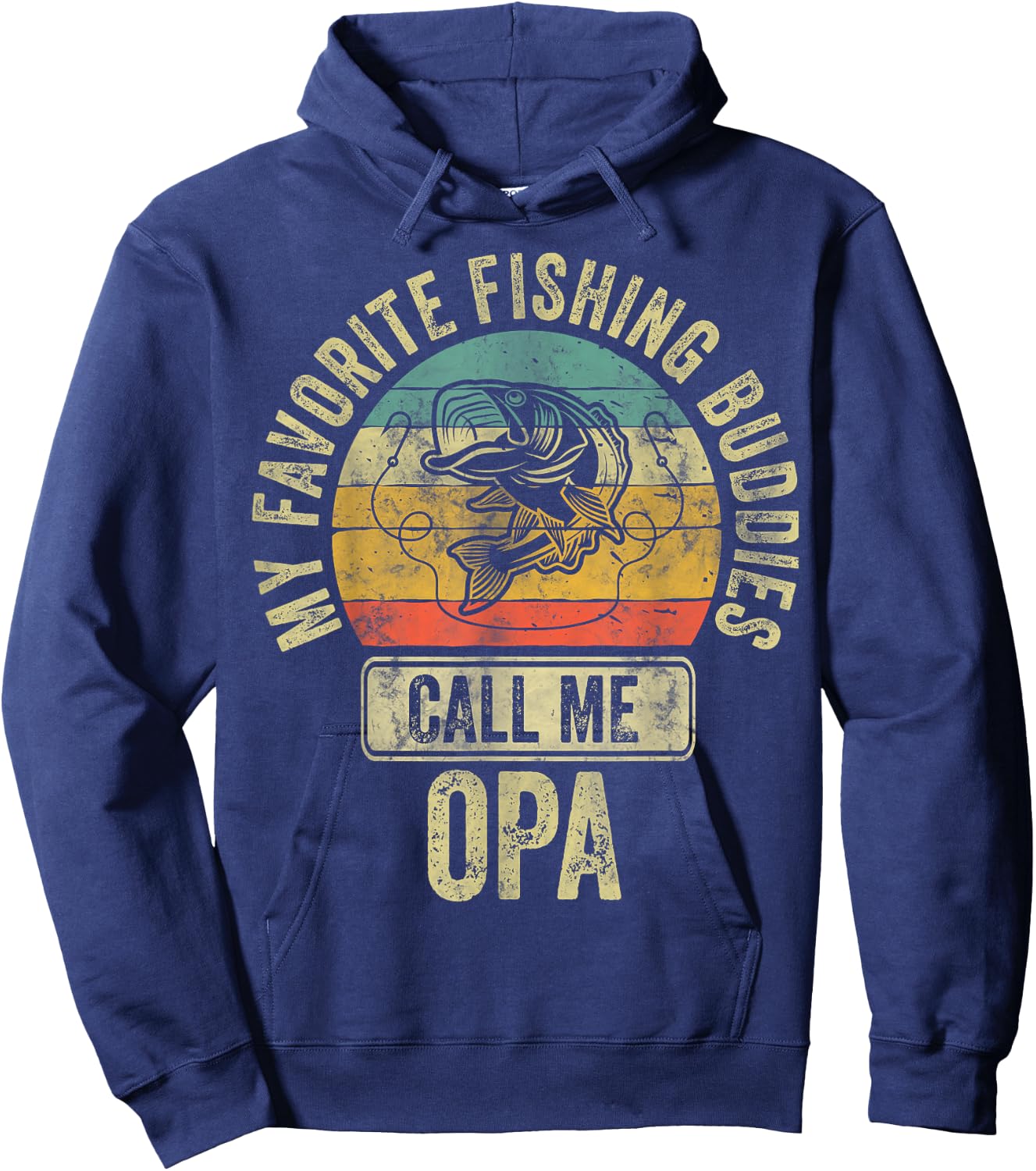 My Favorite Fishing Buddies Call Me Opa Shirt Fisherman Hoodie - Hoodie | Navy
