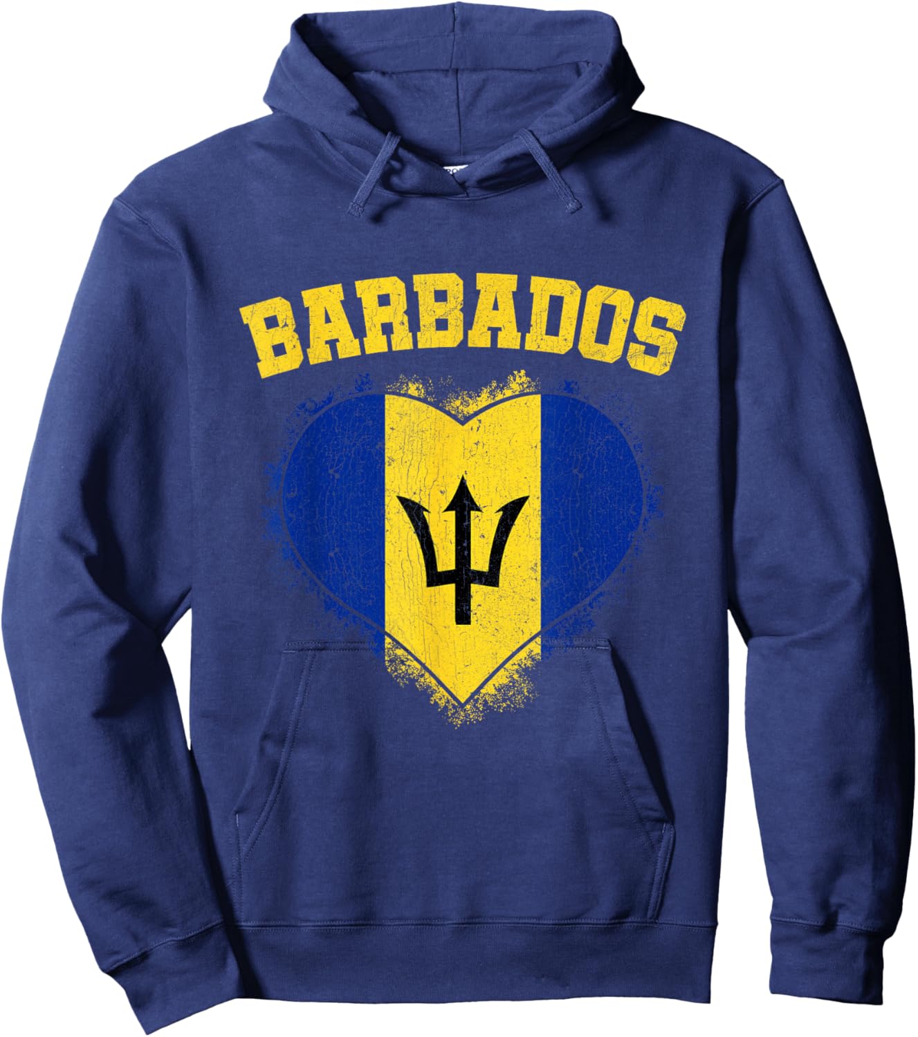 Barbados Heart Flag Barbados Lover Barbadian Pride Hoodie - Hoodie | Navy