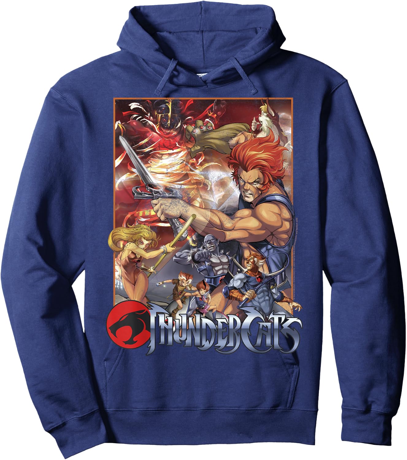 ThunderCats Adult Vintage , Black, Short Sleeve, Small Hoodie - Hoodie | Navy