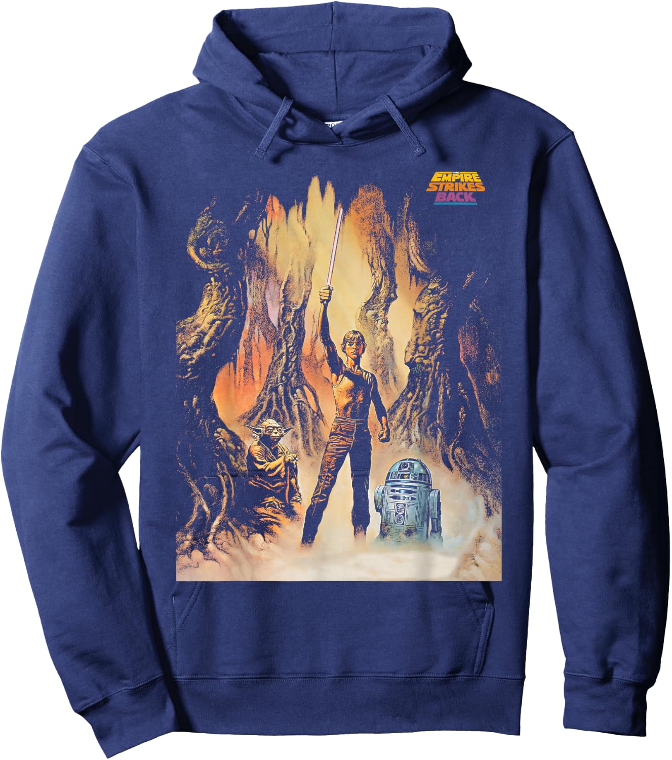 Star Wars The Empire Strikes Back Yoda Luke R2-D2 Hoodie - Hoodie | Navy