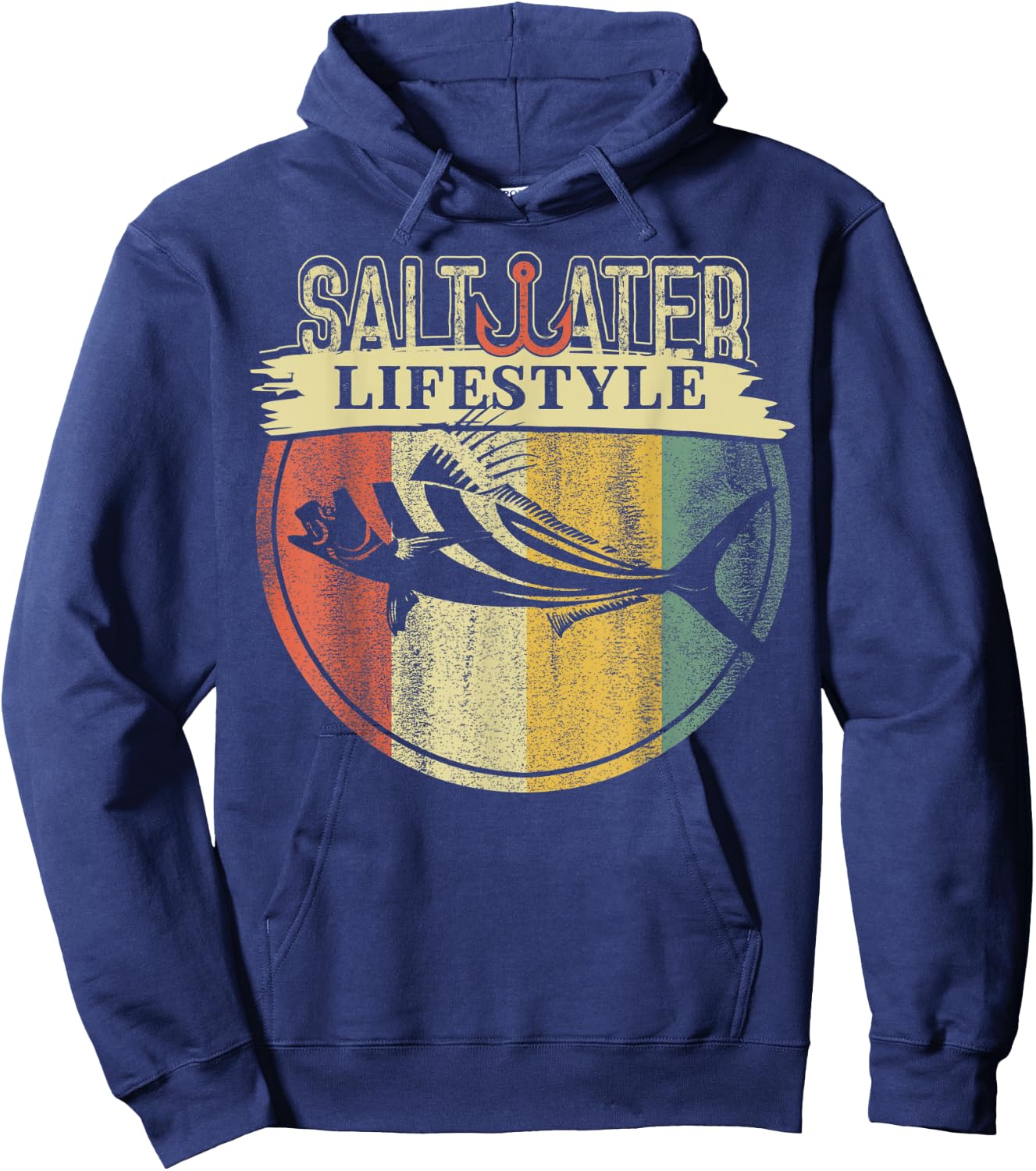 Saltwater Rooster Fishing Sport Game Fish Lover Fisherman Hoodie - Hoodie | Navy