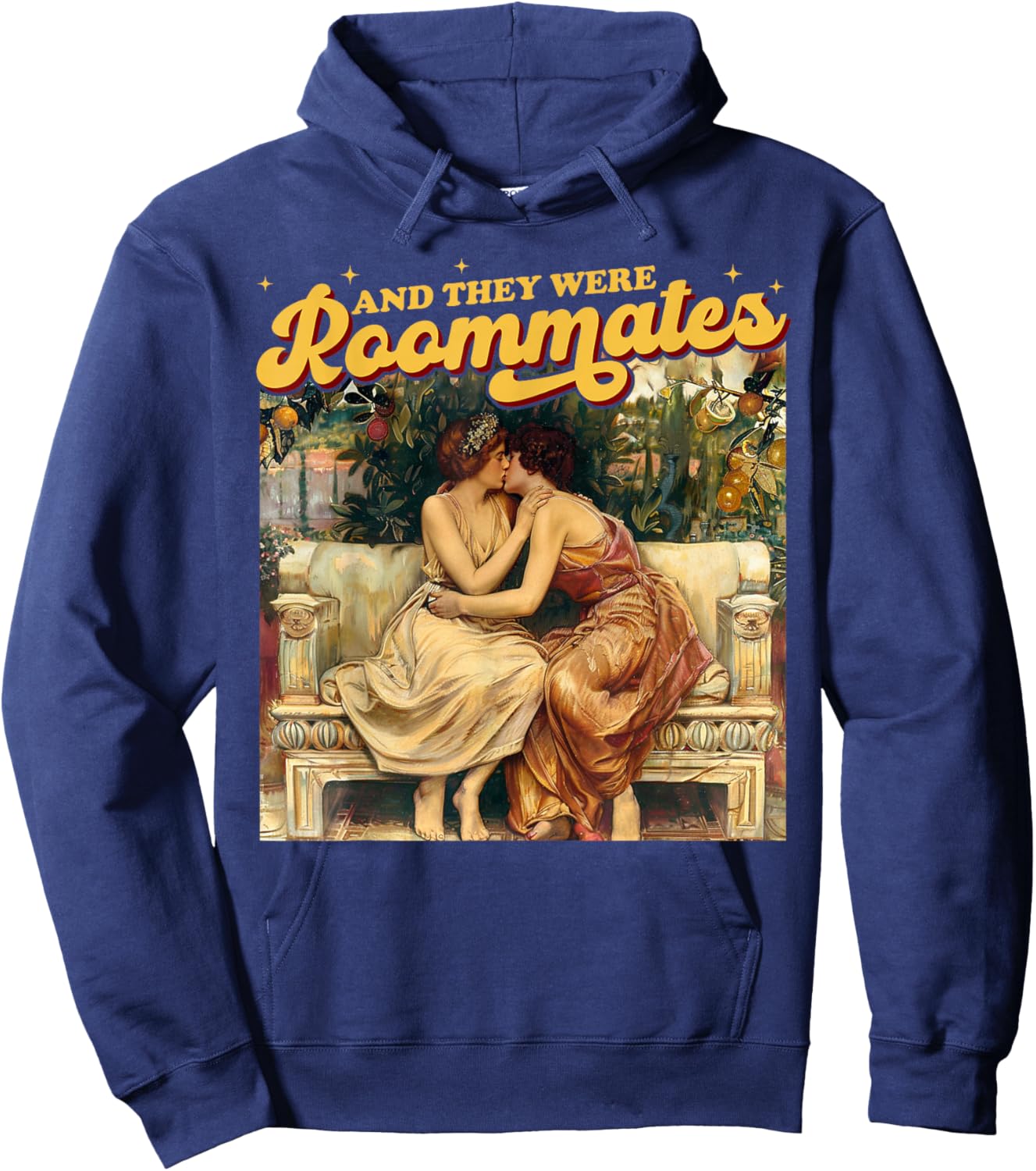 And They Were Roommates Lesbian Pride Month LGBTQ Queer Hoodie - Hoodie | Navy