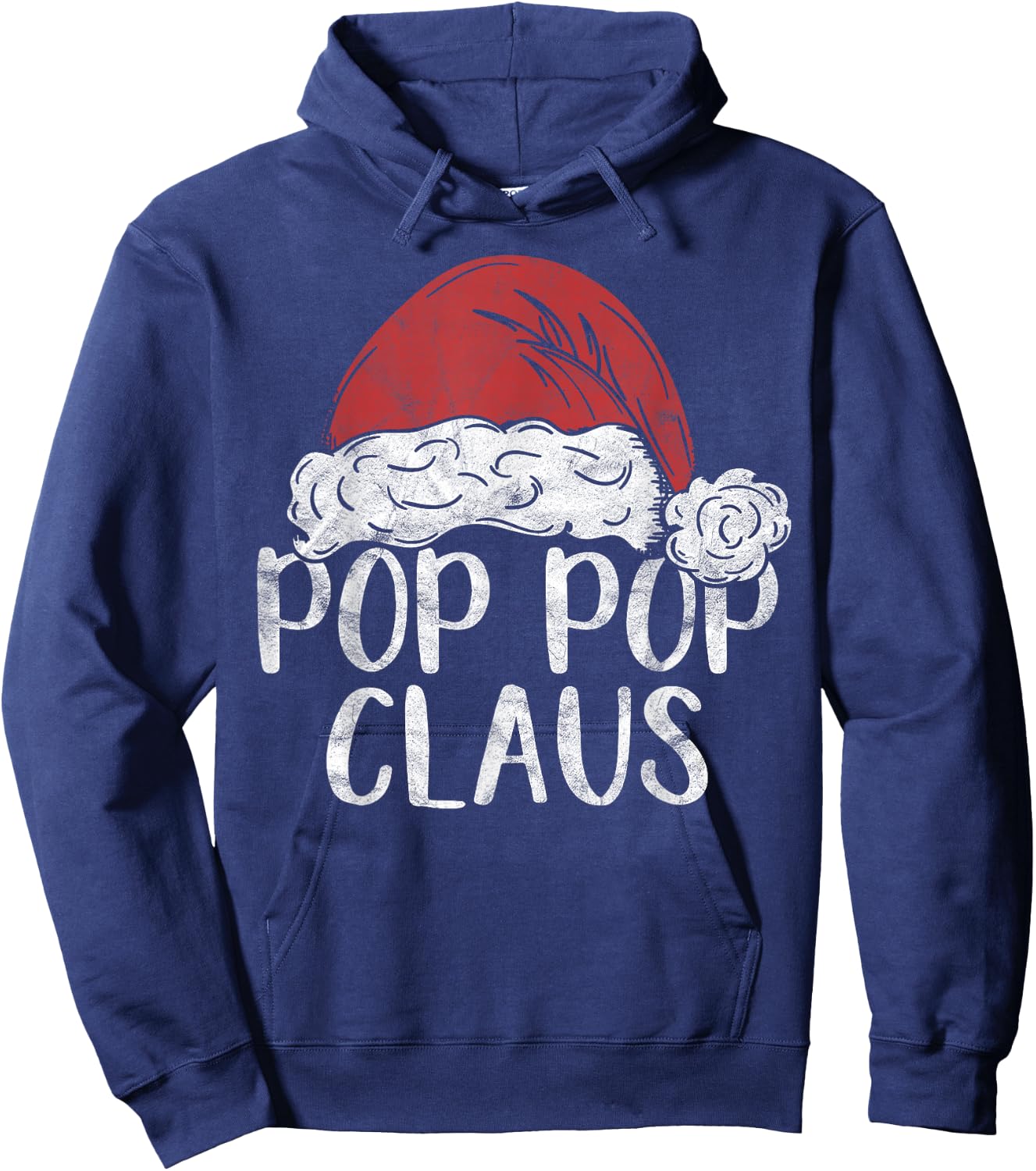 Pop Pop Claus Christmas Costume Gift Santa Matching Family Hoodie - Hoodie | Navy