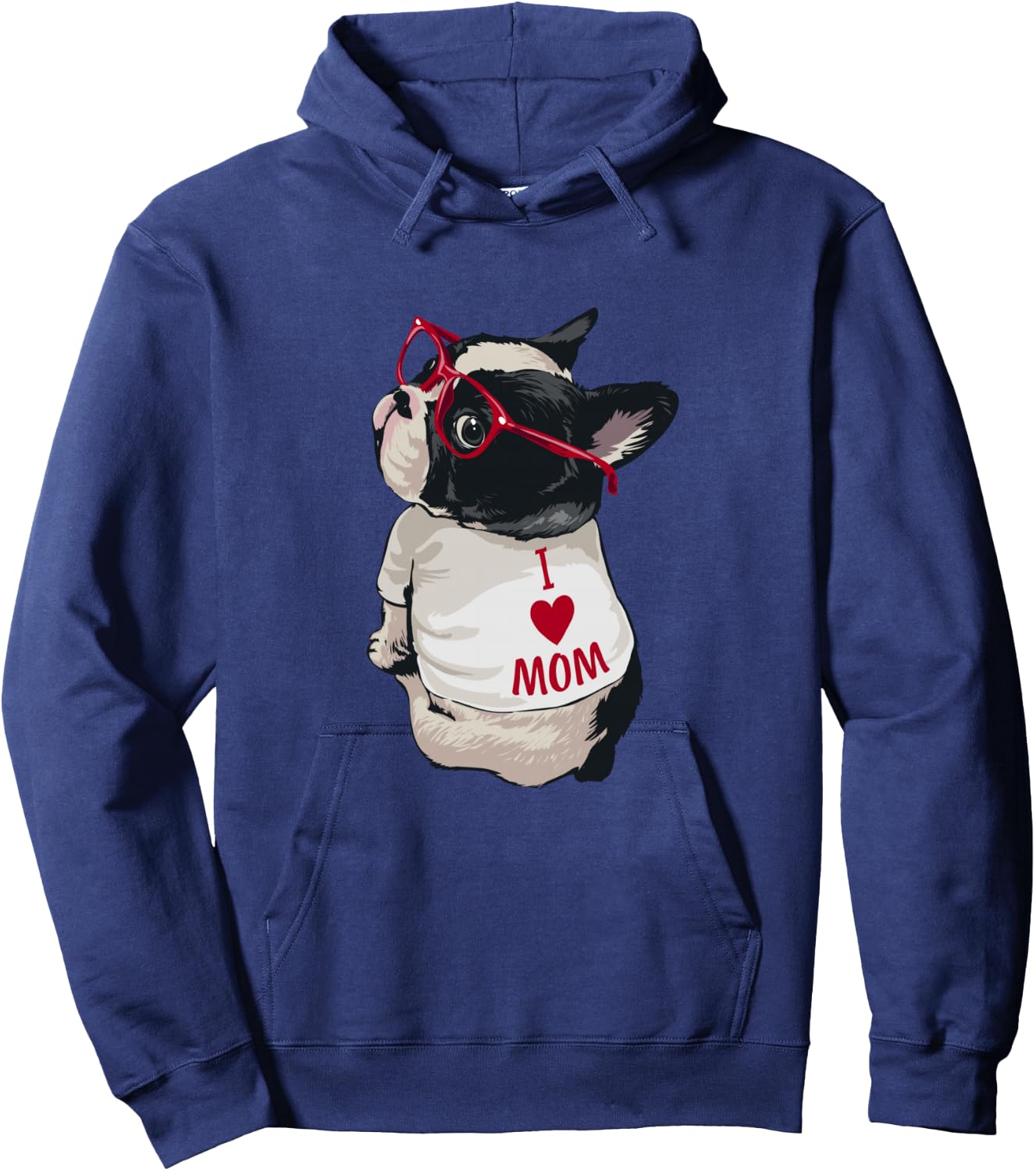 Girls I heart Mom Love Mama Boston Terrier Dog Lover Hoodie - Hoodie | Navy