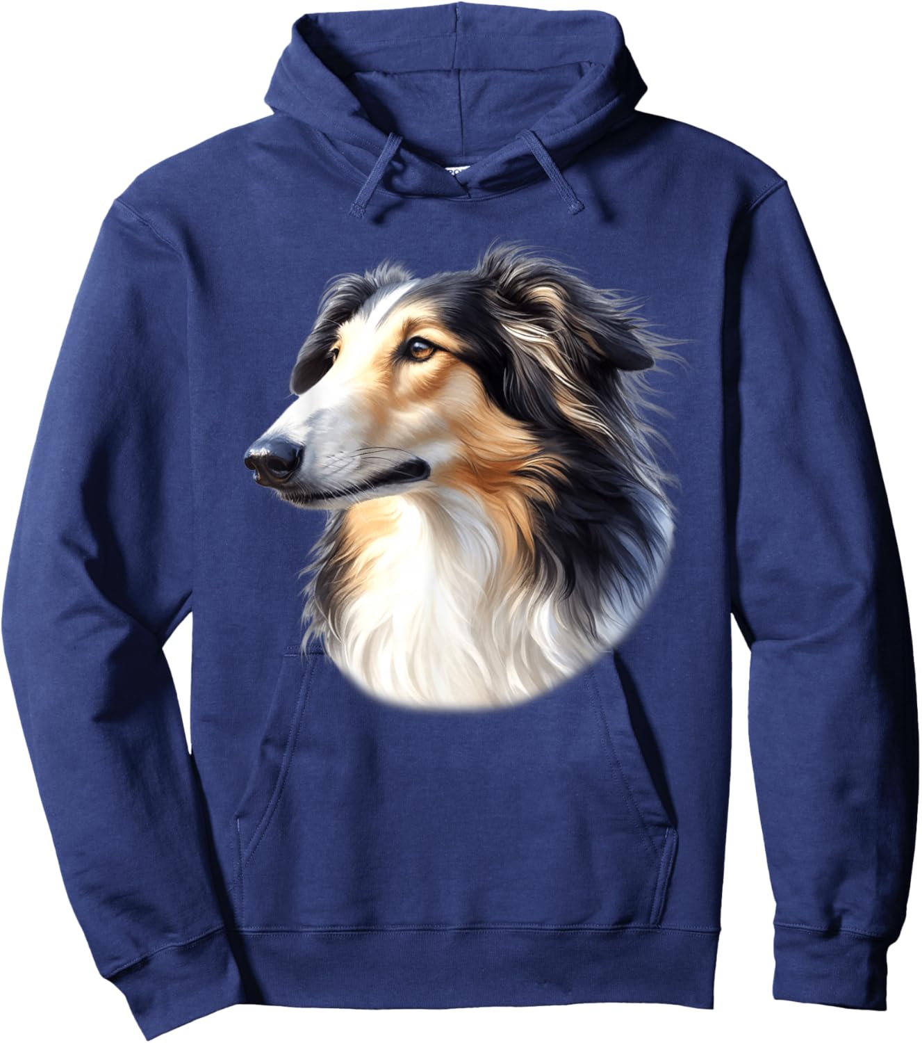 Borzoi Dog Portrait Hoodie - Hoodie | Navy