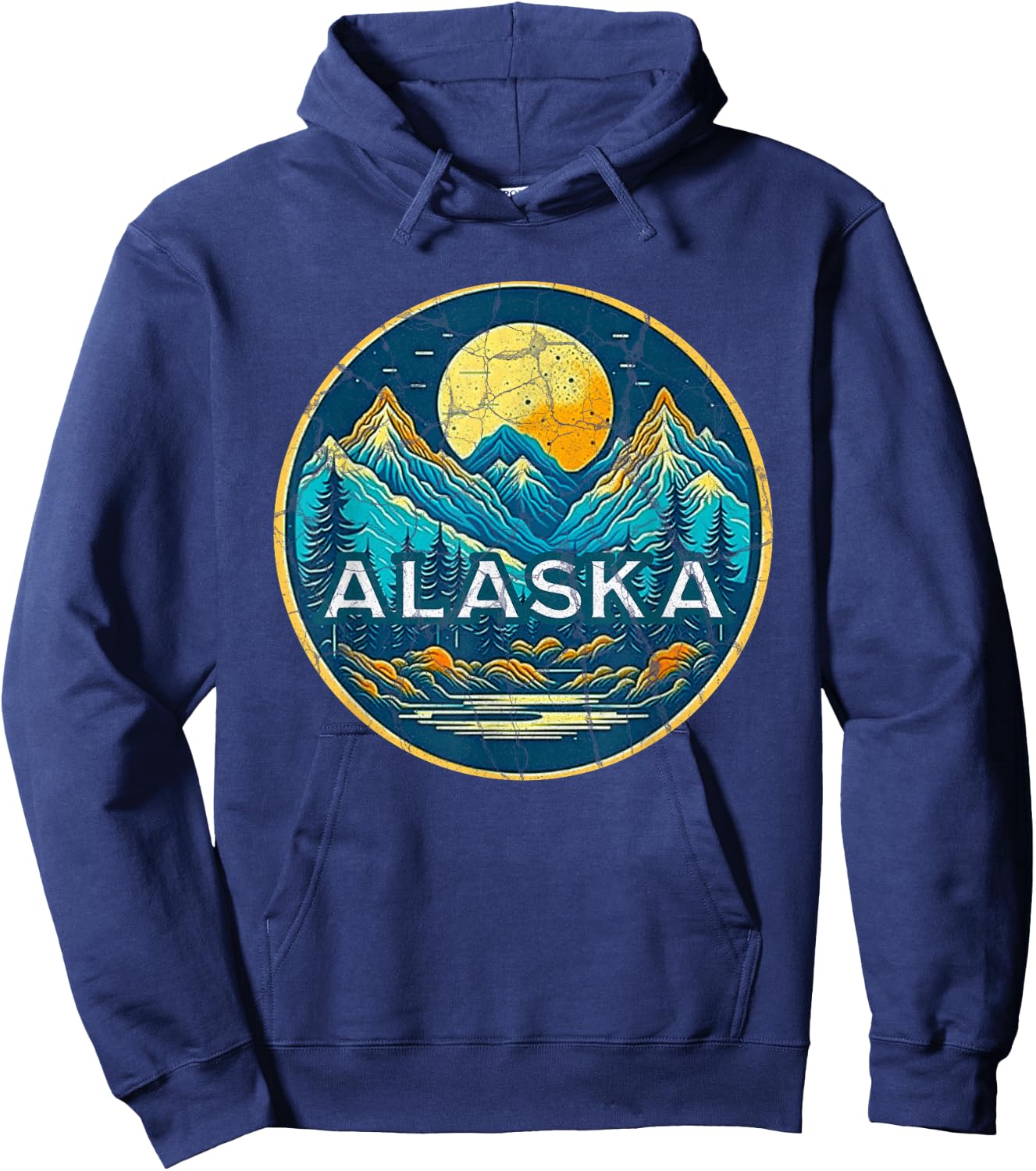 Alaska USA Outdoor Vintage - Women's Blue Classic Fit Short Sleeve S Hoodie - Hoodie | Navy