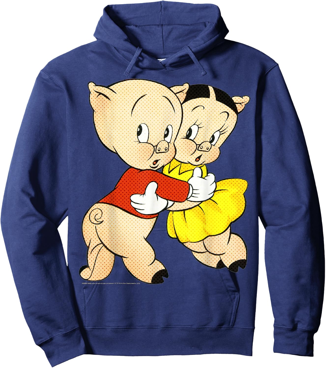 Looney Tunes Porky & Petunia Pig Portrait Hoodie - Hoodie | Navy