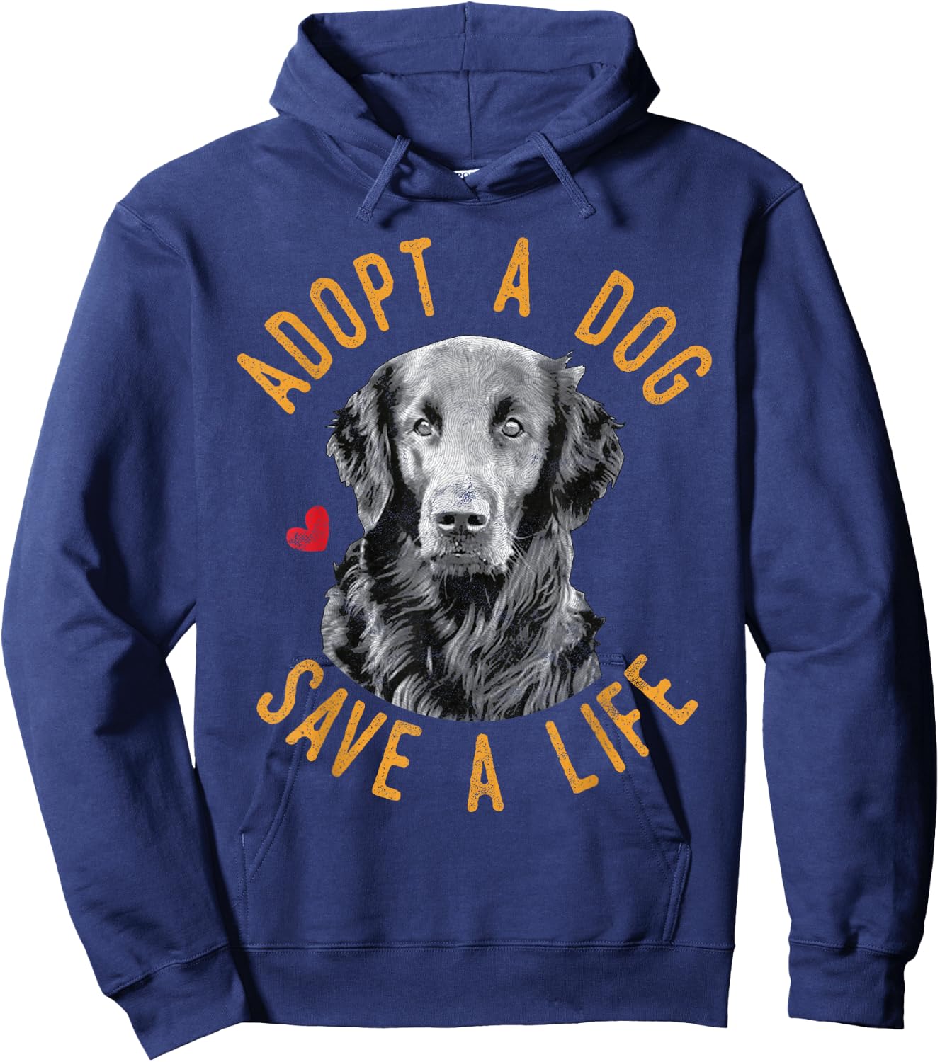Adopt A Dog Save A Life Rescue Flat-Coated Retriever Gift Hoodie - Hoodie | Navy