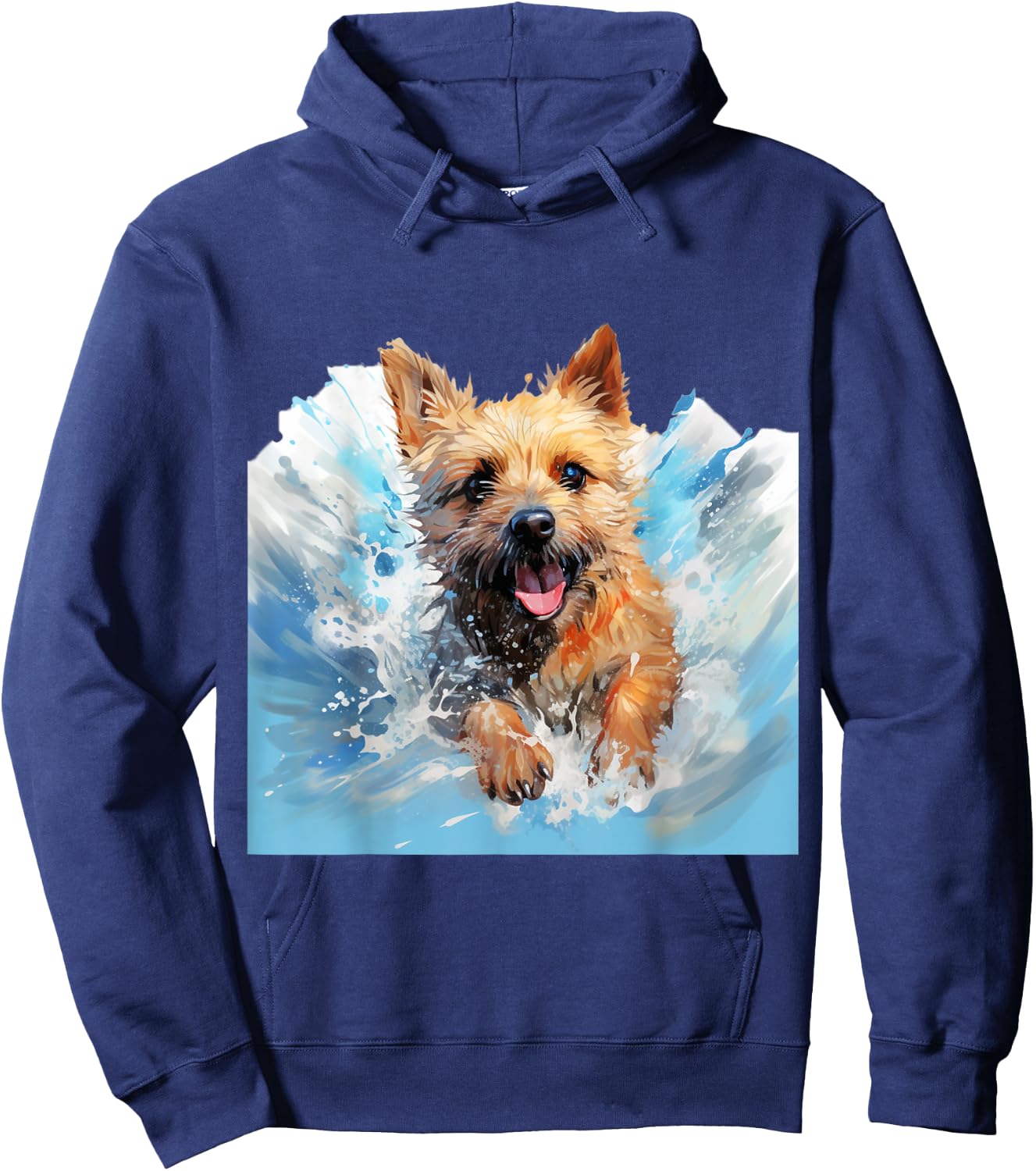 Splash Art Norwich Terrier - Norwich Terrier Splash Art Hoodie - Hoodie | Navy