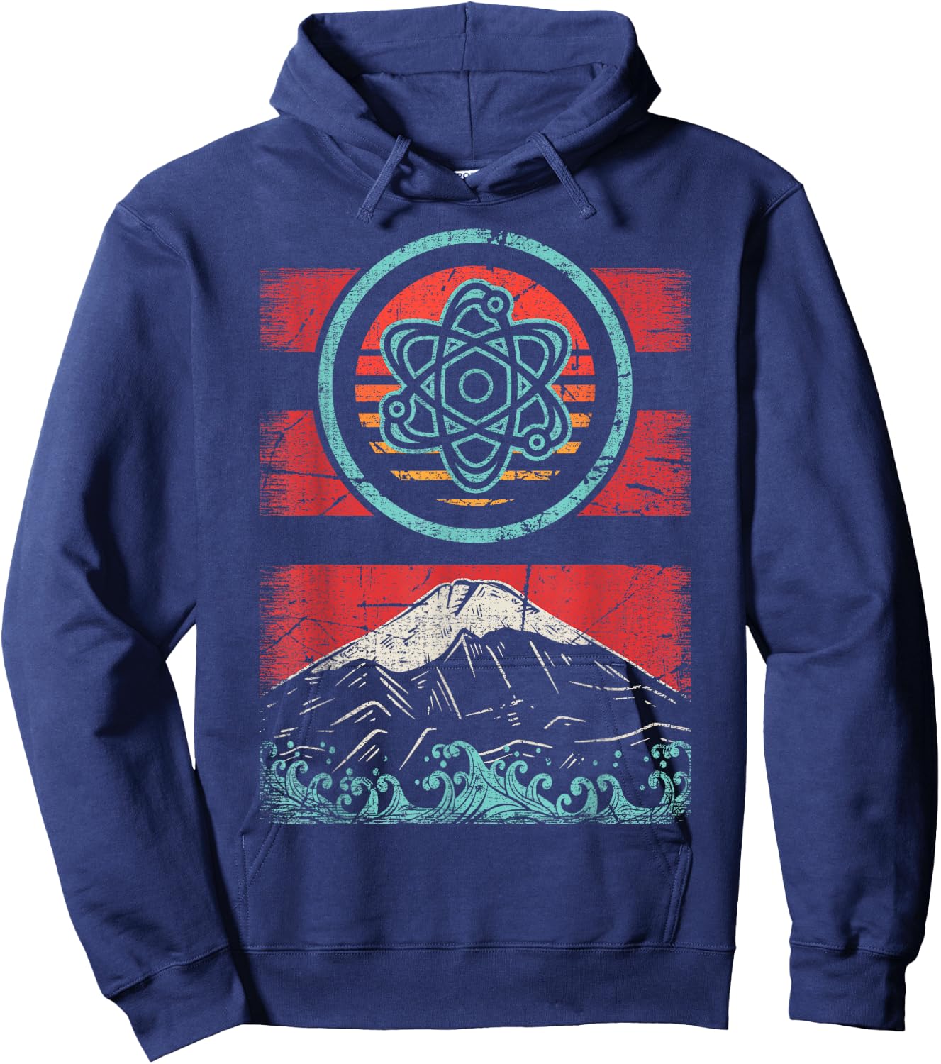 Atom Retro Vintage 80s Style Physics Teacher Gift Hoodie - Hoodie | Navy