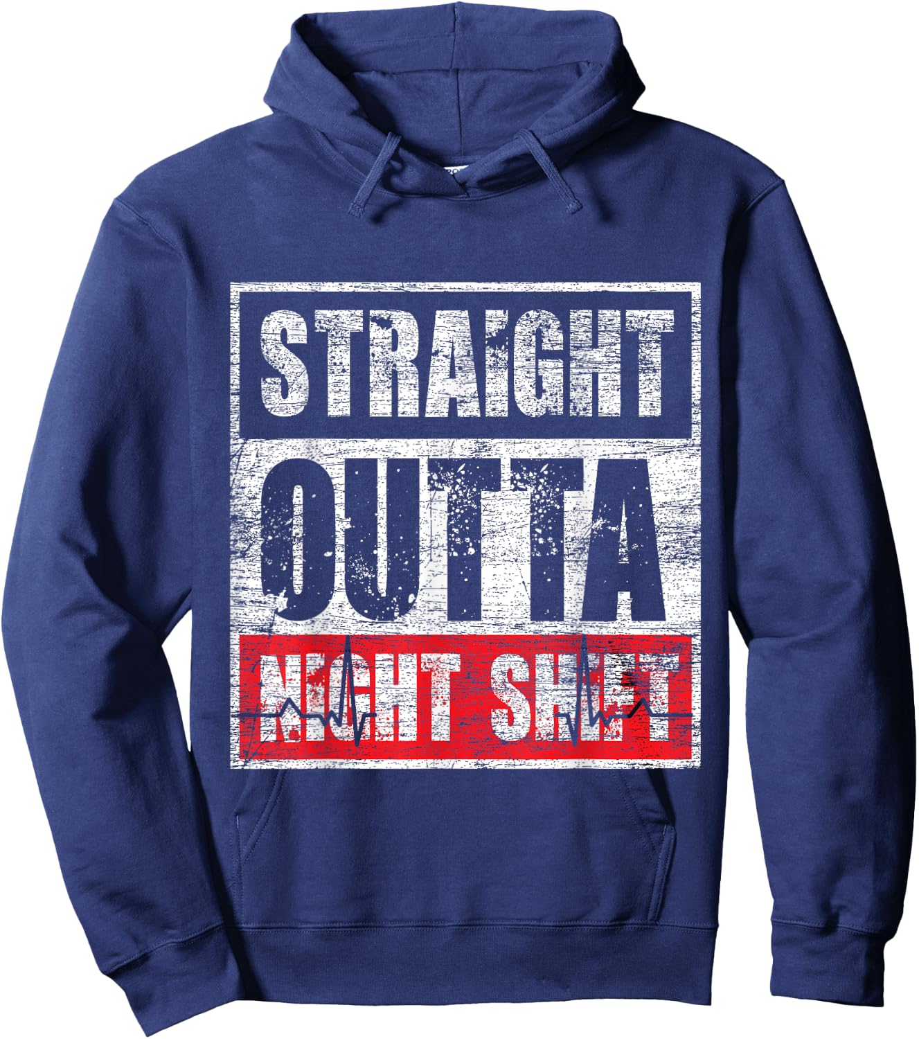 Straight Outta Night Shift Nurse Hoodie - Hoodie | Navy