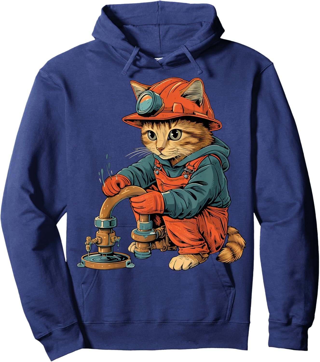 Funny Cat Plumber Women Hoodie - Hoodie | Navy