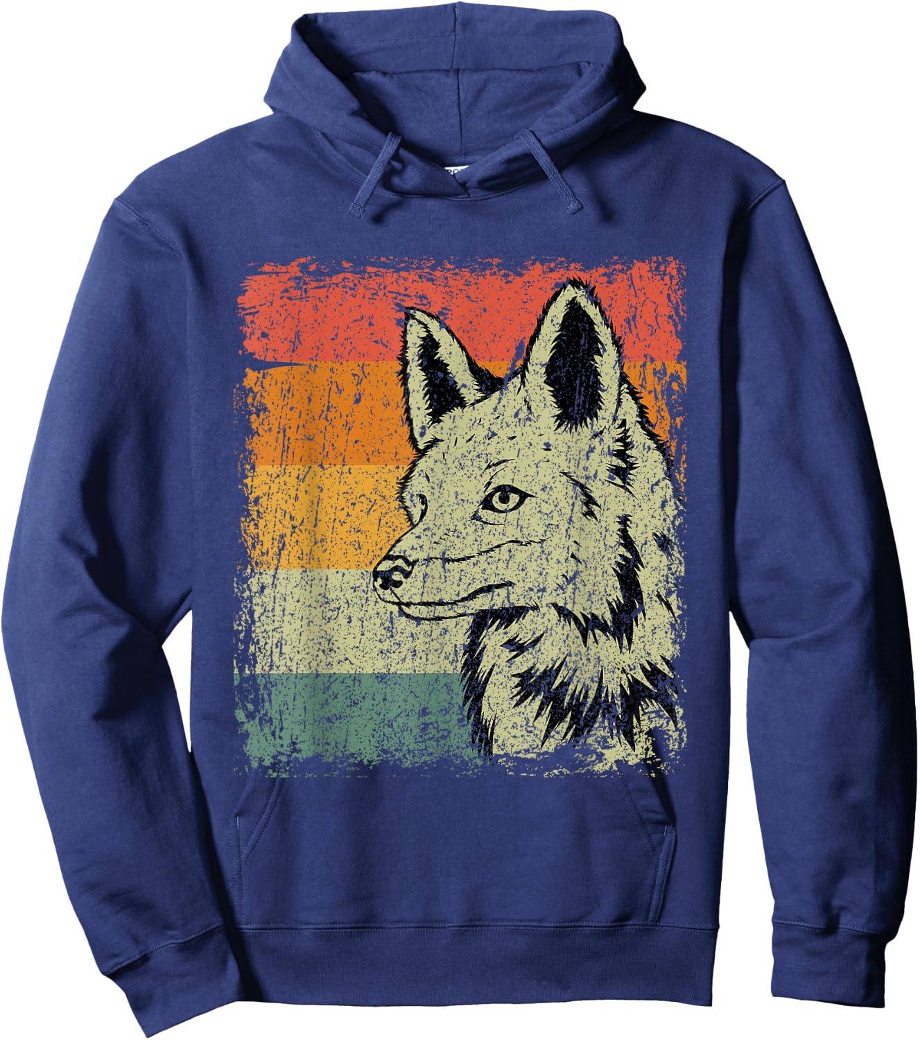 Retro Fox Gift Vintage Fox Hoodie - Hoodie | Navy