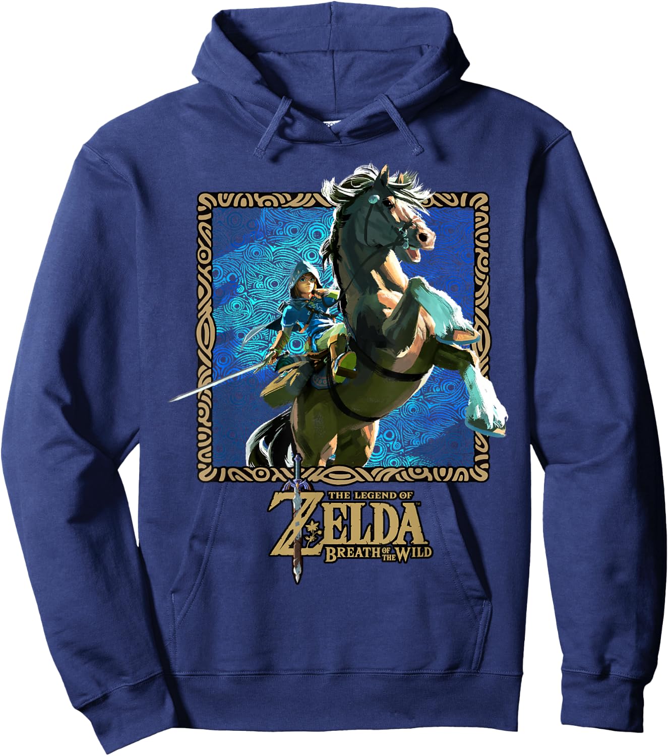 The Legend of Zelda Breath of The Wild Patterned Poster Hoodie - Hoodie | Navy