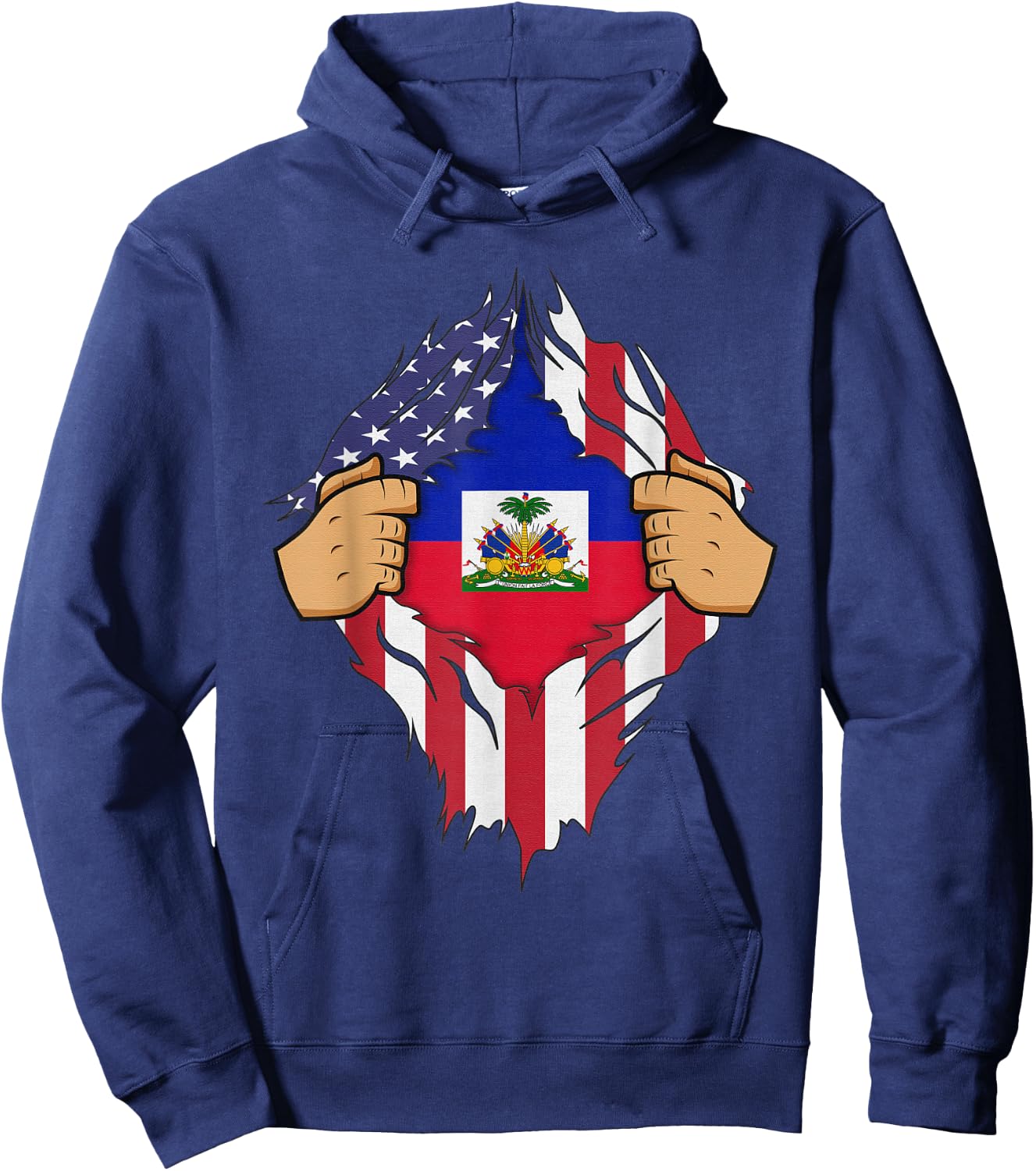 HAITIAN FLAG HAITI Men Women Kids Gift Hoodie - Hoodie | Navy