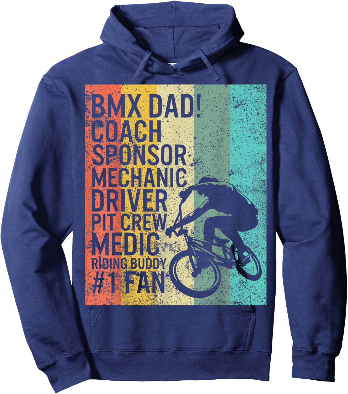 BMX Dad Coach Medic Riding Buddy 1 Fan Fathers Day Grandpa Hoodie - Hoodie | Navy